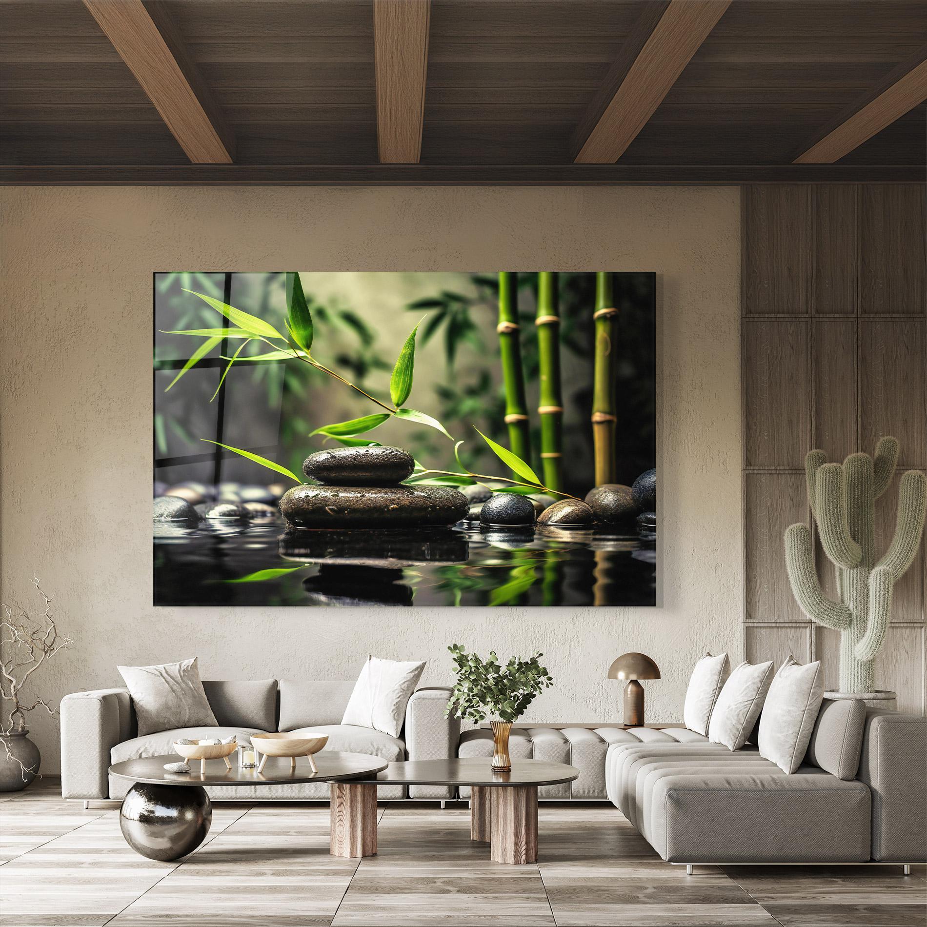 Glasbild Bamboo Plant Water mockup 8