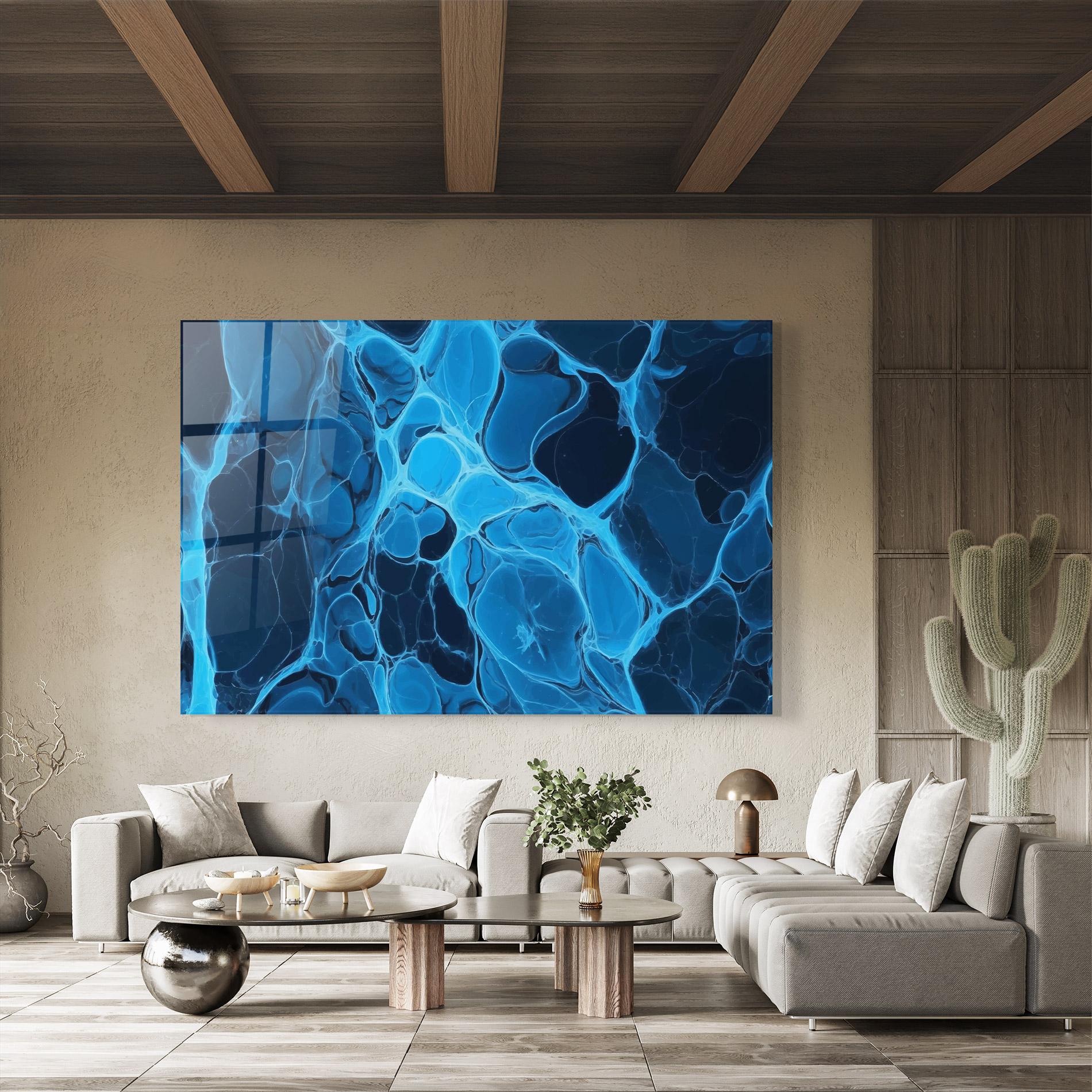 Glasbild Blue Shade Water mockup 8