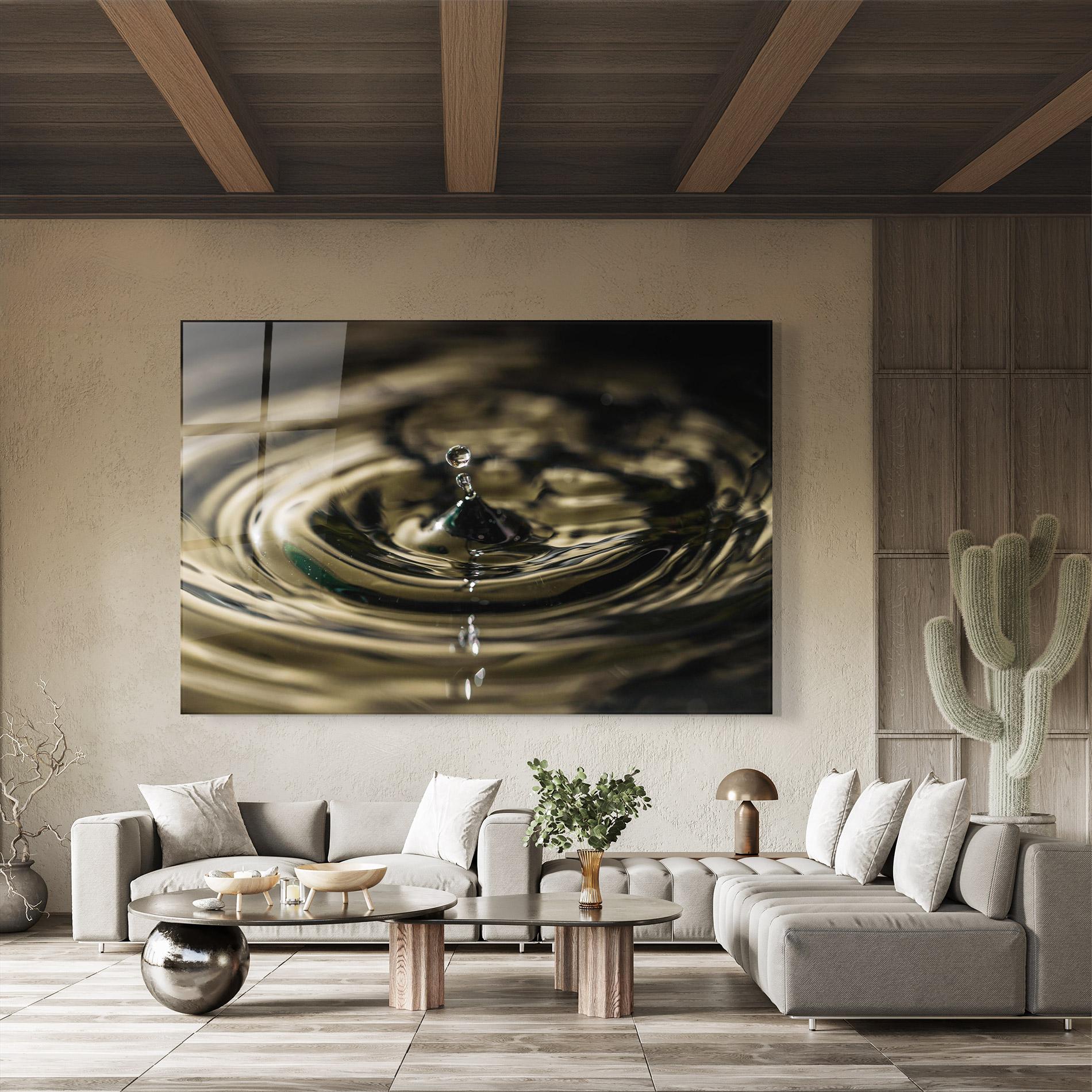 Glasbild Brown Water Drop mockup 8