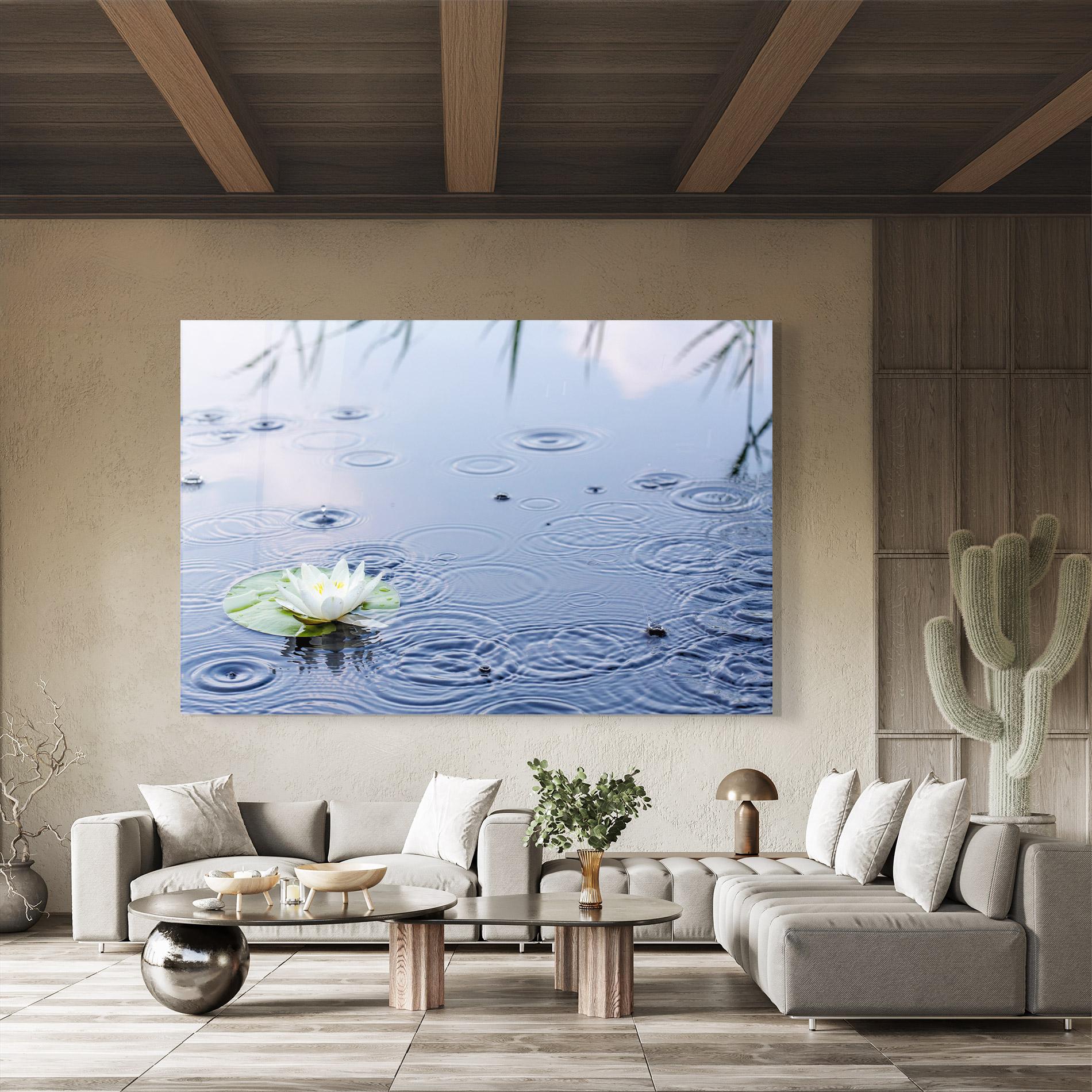 Glasbild Clear Lake Rain mockup 8