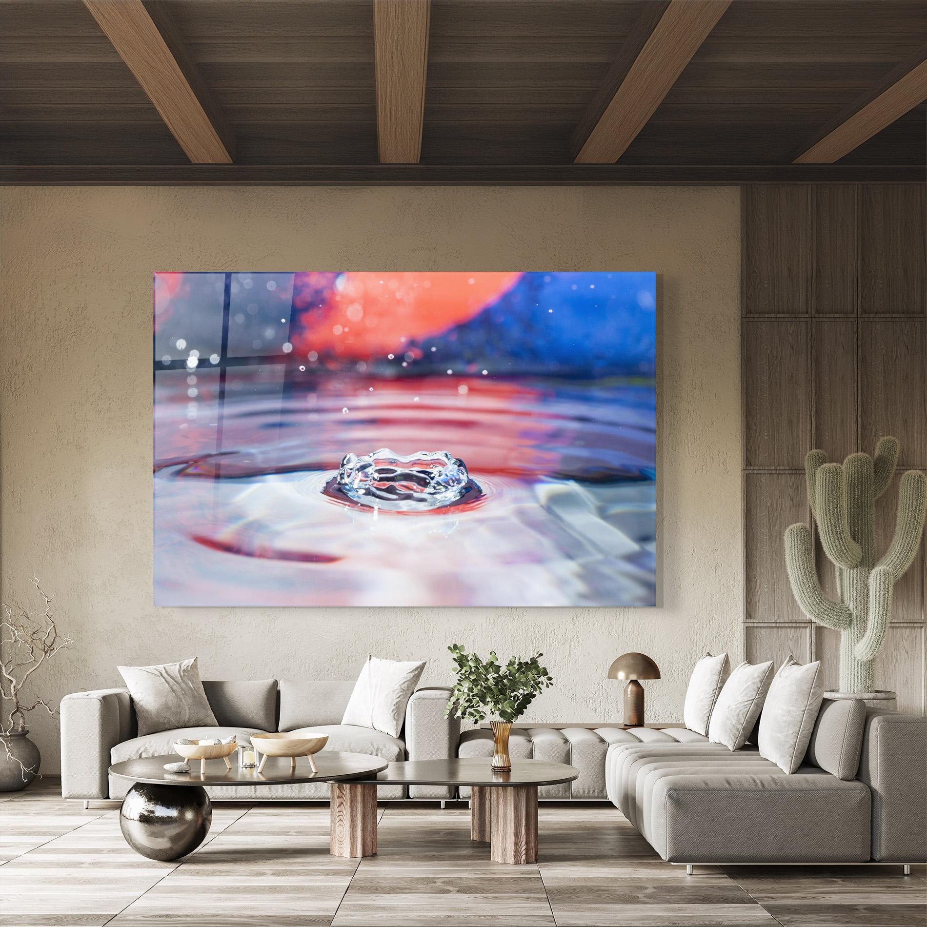 Glasbild Colorful Water Surface mockup 8