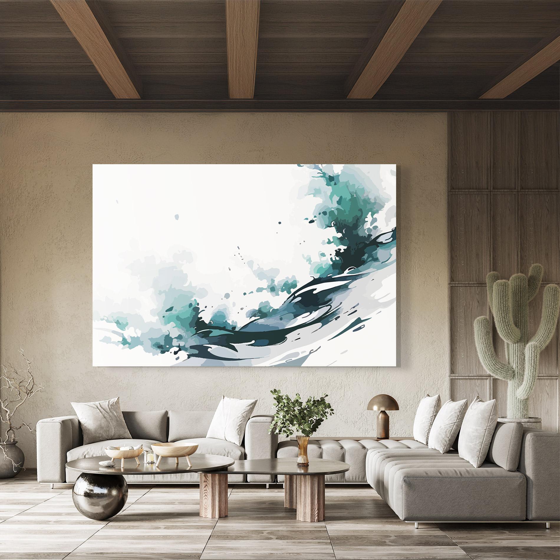 Glasbild Green Blue Wave mockup 8