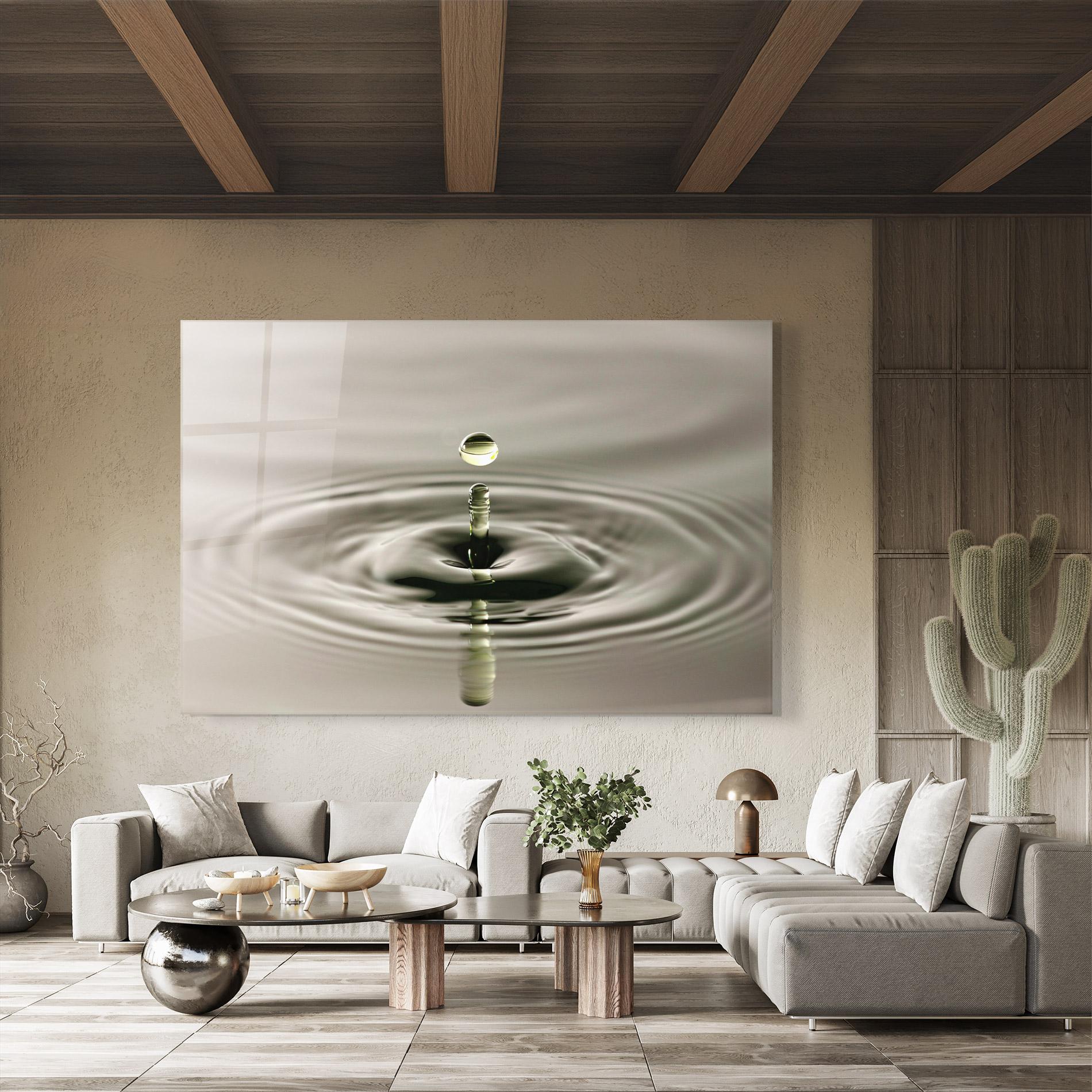Glasbild Green Water Drop mockup 8