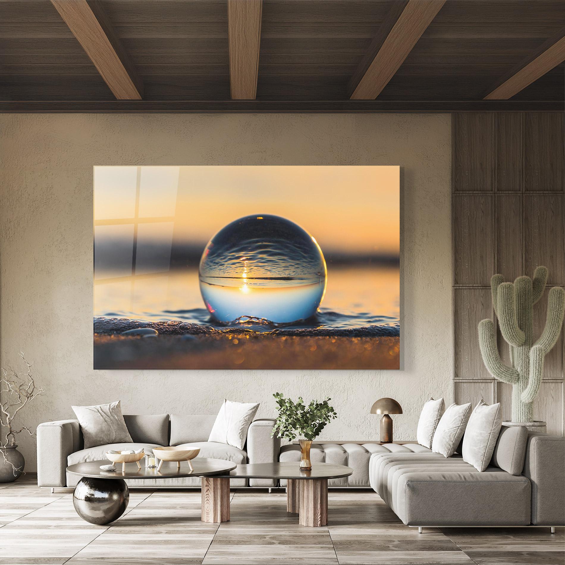 Glasbild Water Bubble Reflecting mockup 8