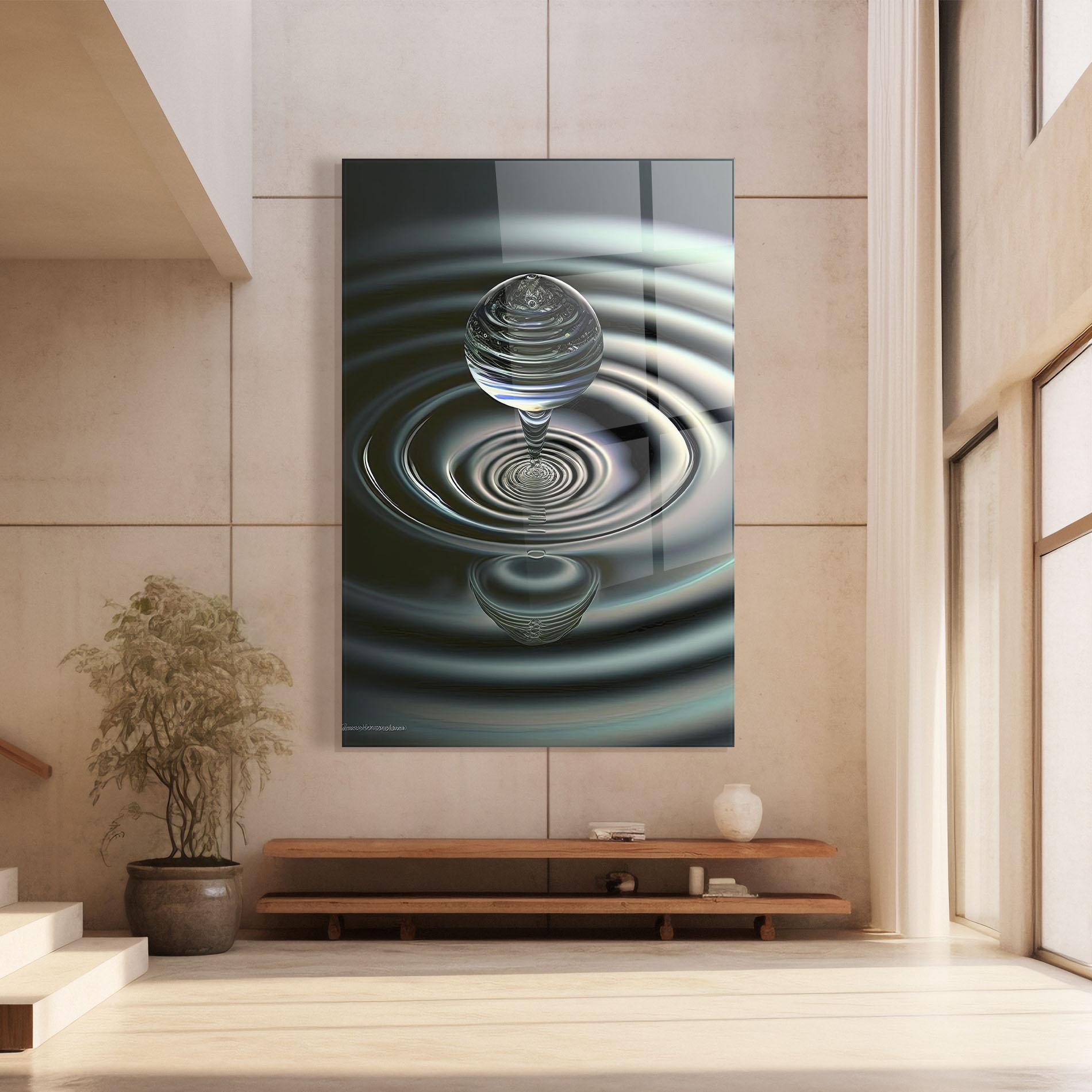 Glasbild Beautiful Water Drop mockup 8