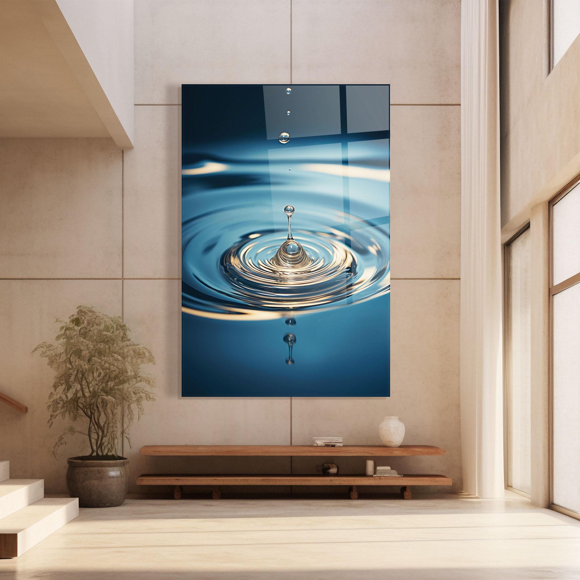 Glasbild Cream Water Drop mockup 8