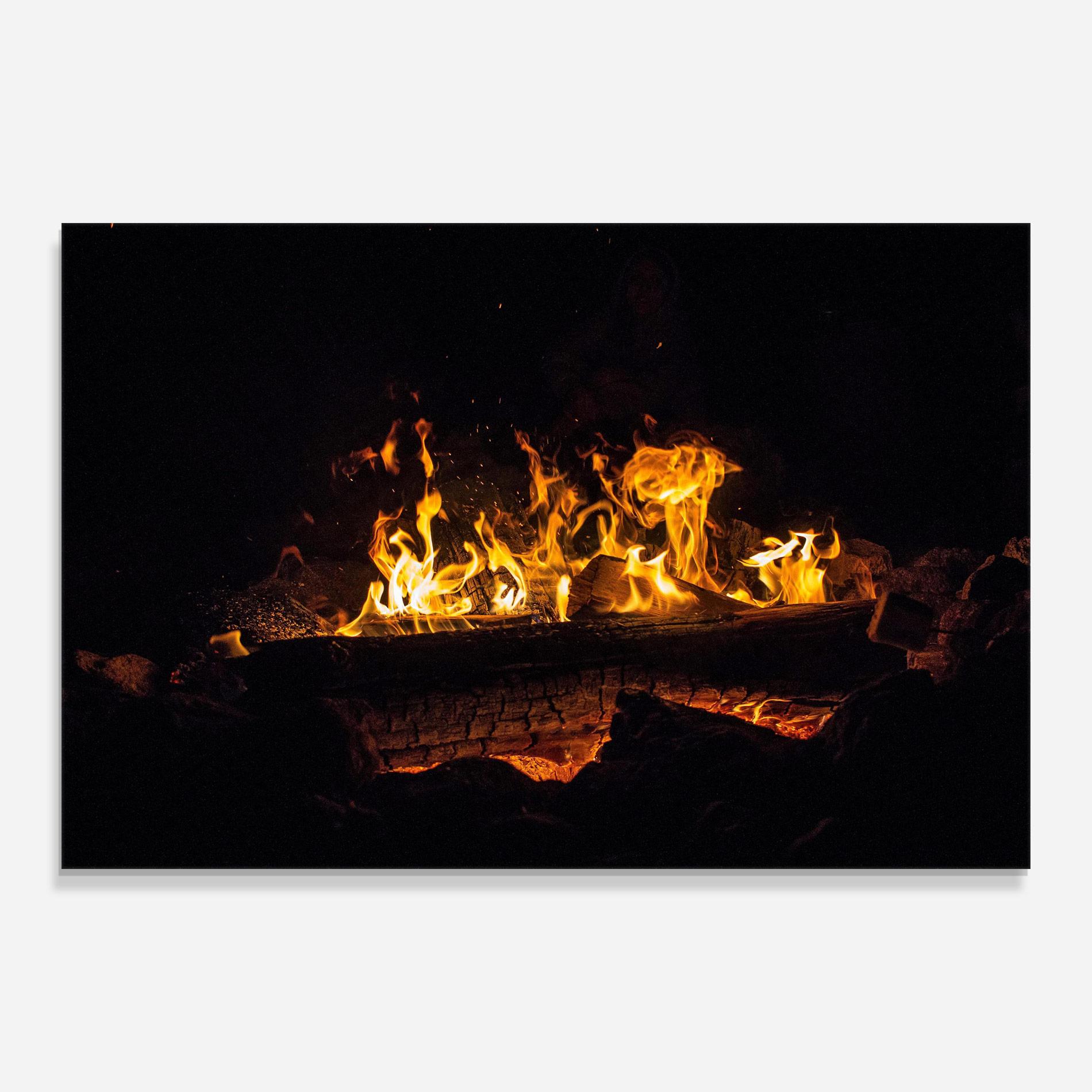 Glasbild Fire Wood mockup 0