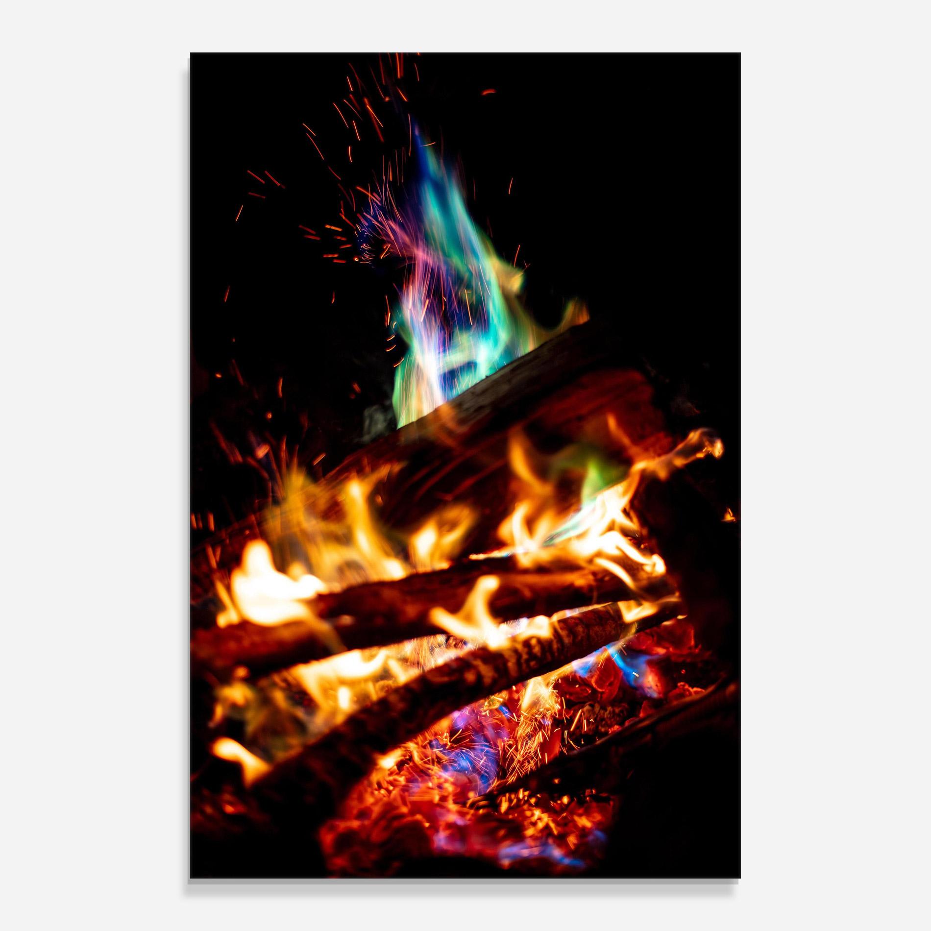 Glasbild Blue Green Fire mockup 0