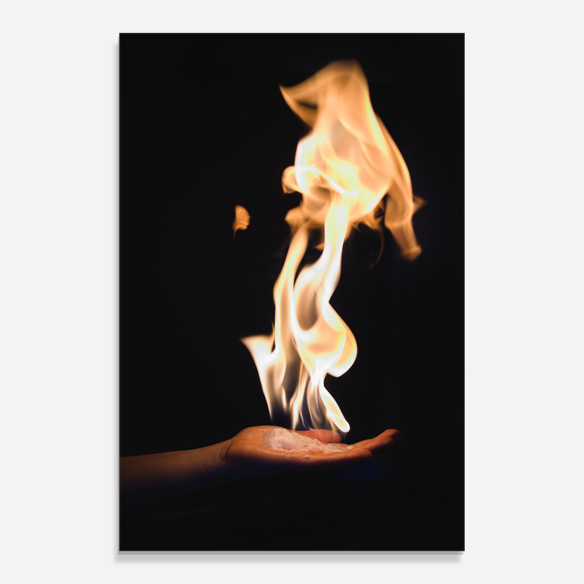 Glasbild Fire Palm mockup 0