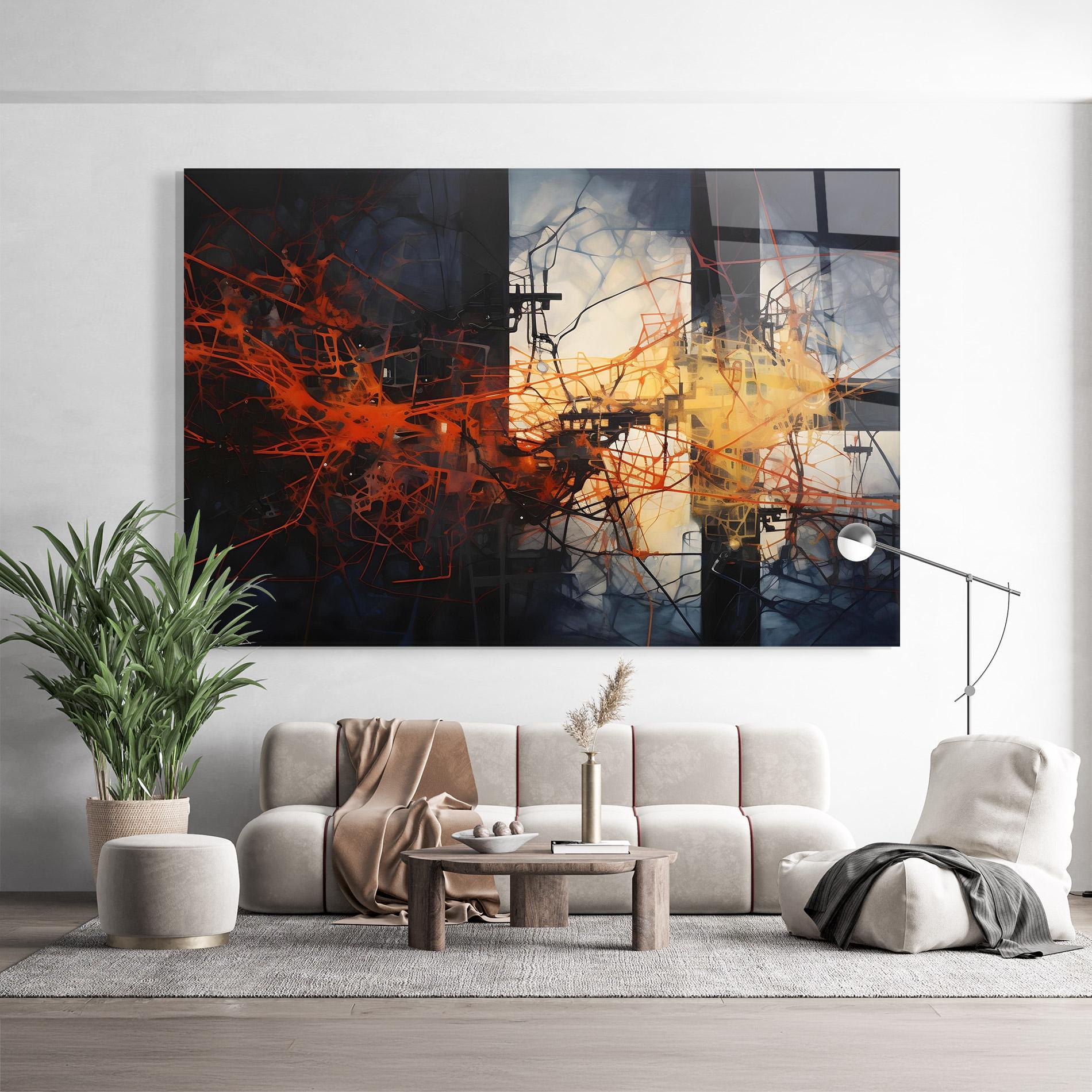 Glasbild Abstract Fire Style mockup 9