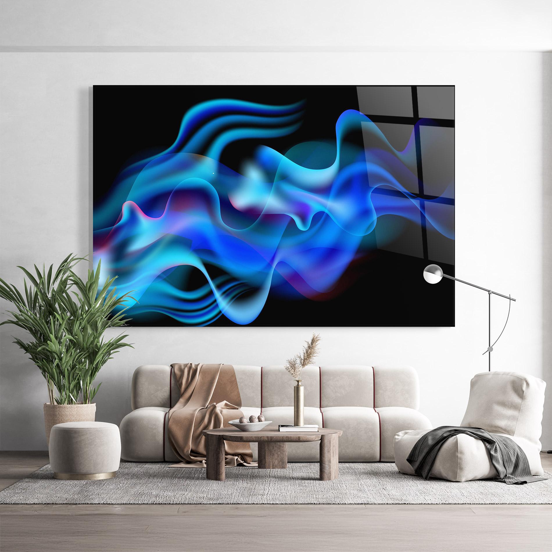 Glasbild Blue Fire mockup 9