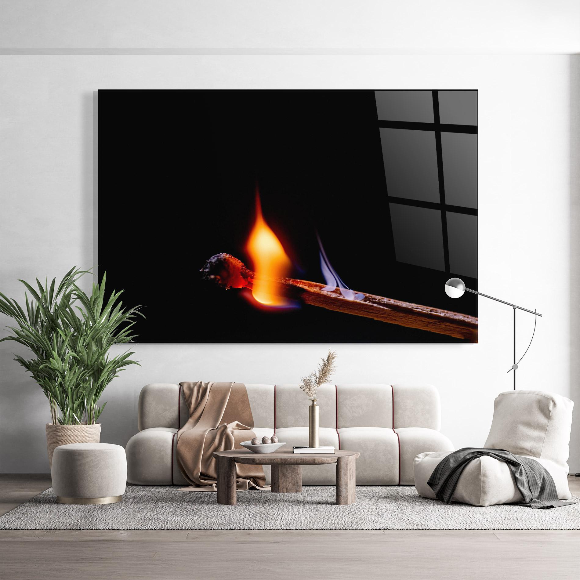 Glasbild Burning Matchsticks mockup 9