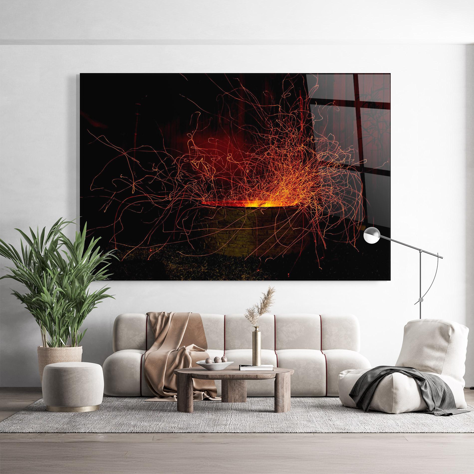 Glasbild Fire Drawing Effect mockup 9