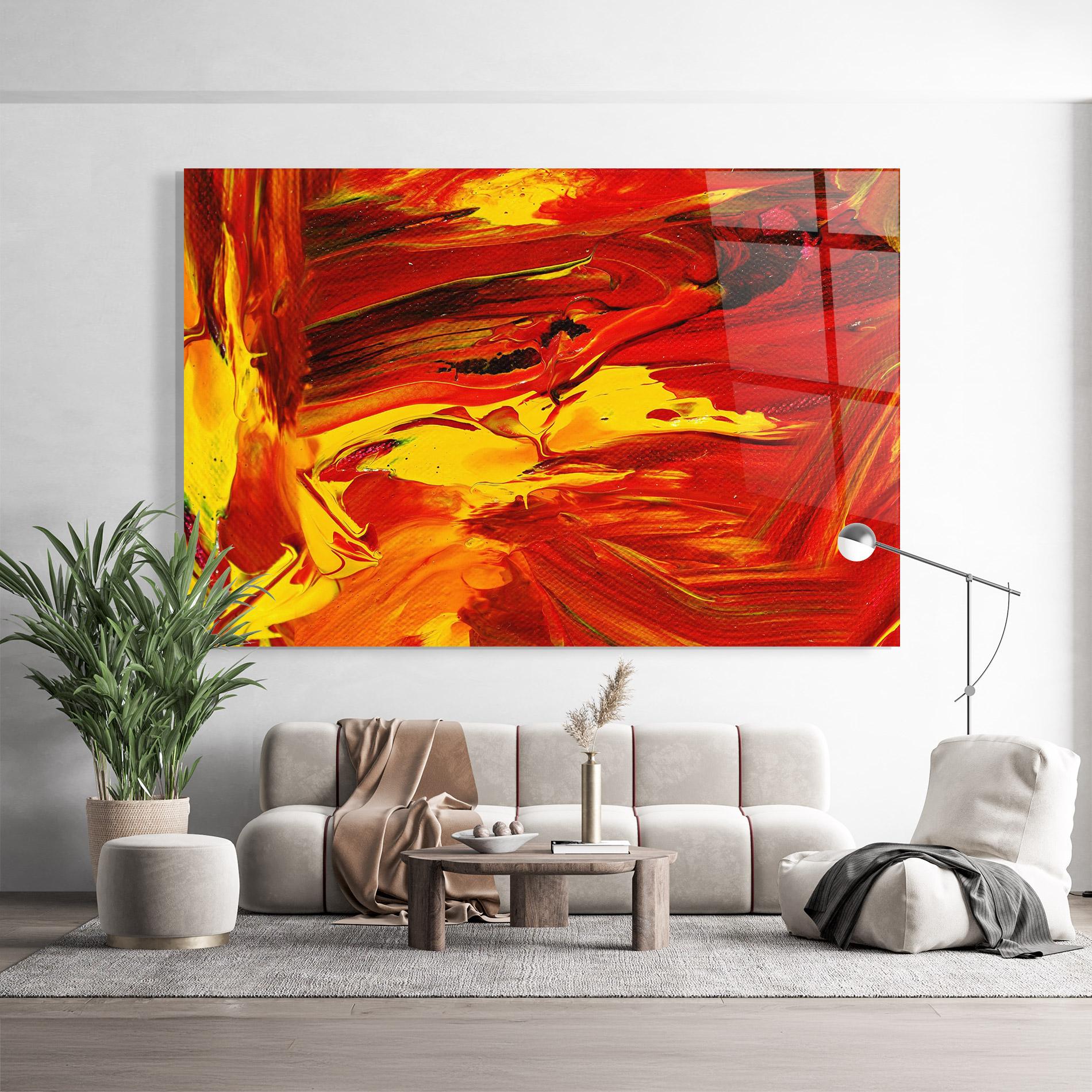 Glasbild Fire Painting mockup 9