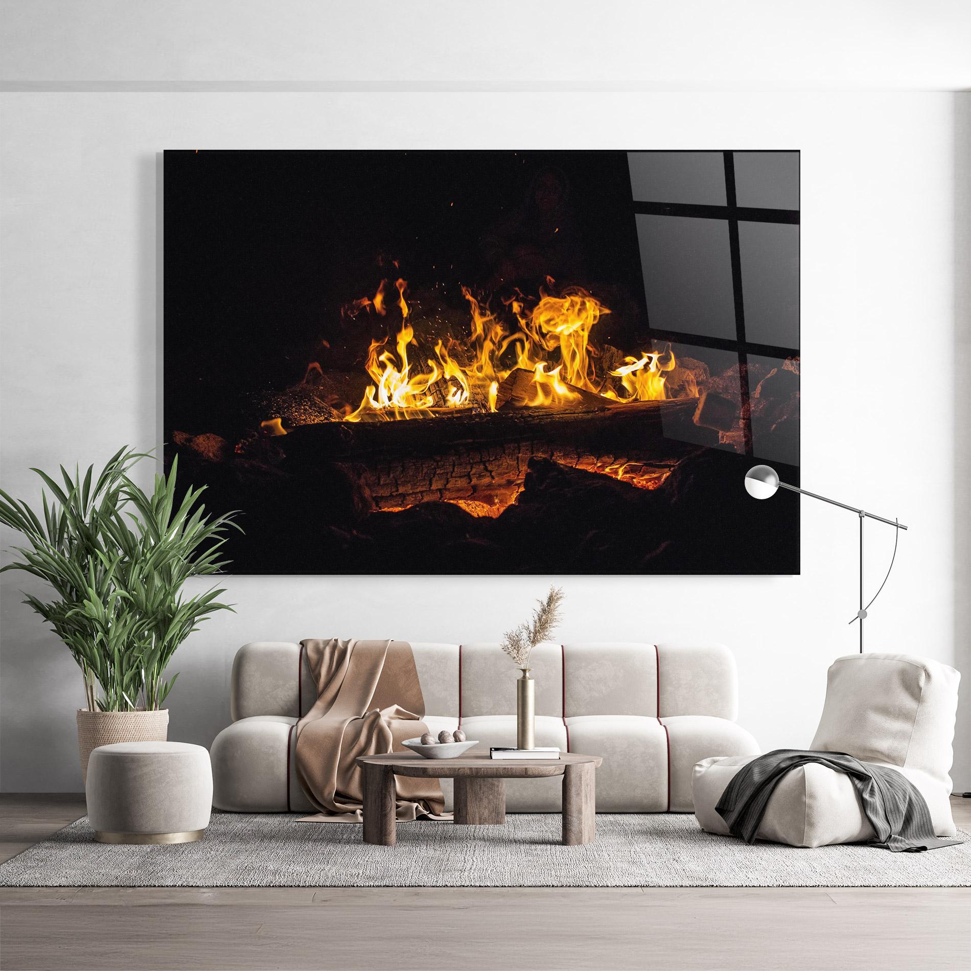 Glasbild Fire Wood mockup 9