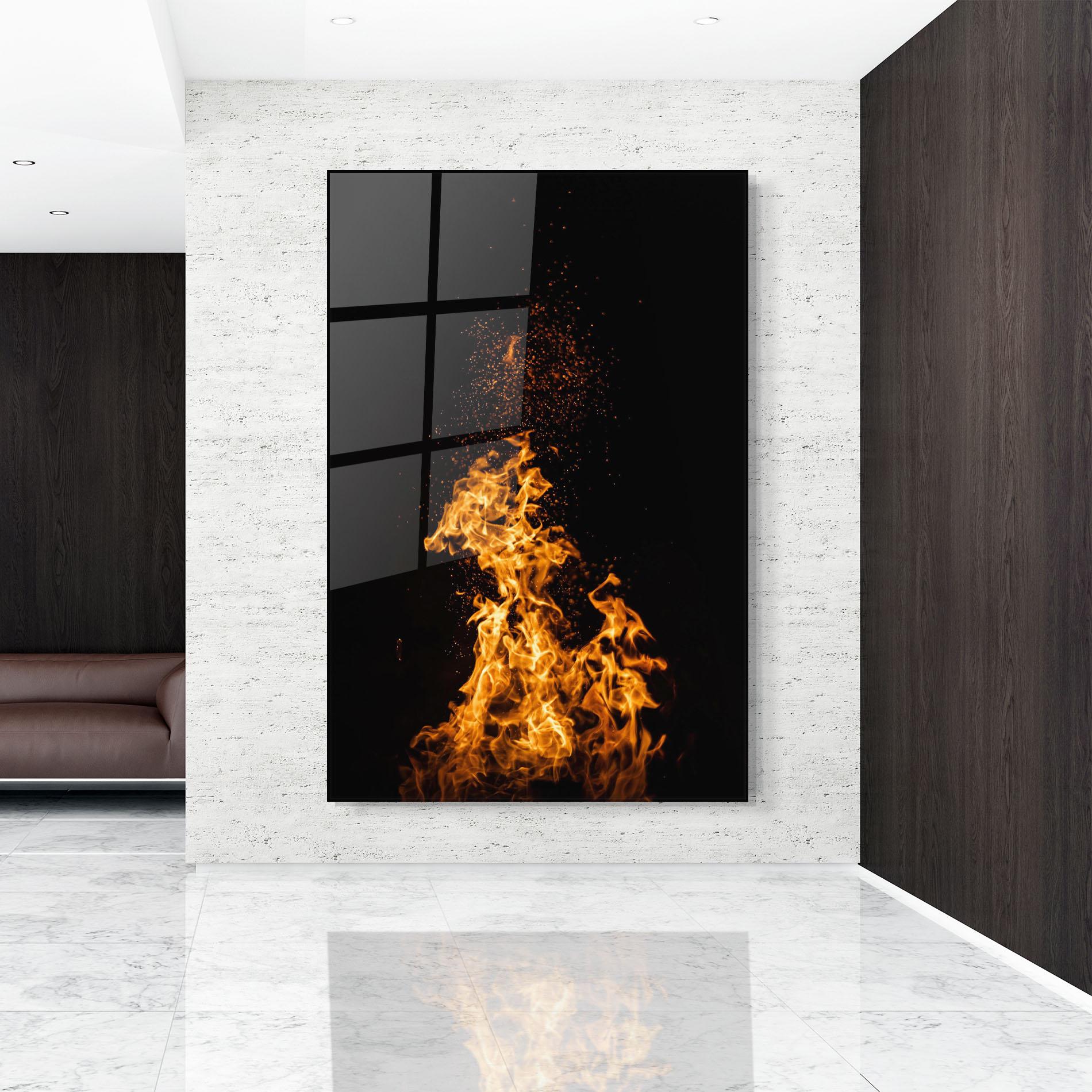 Glasbild Big Fire mockup 9
