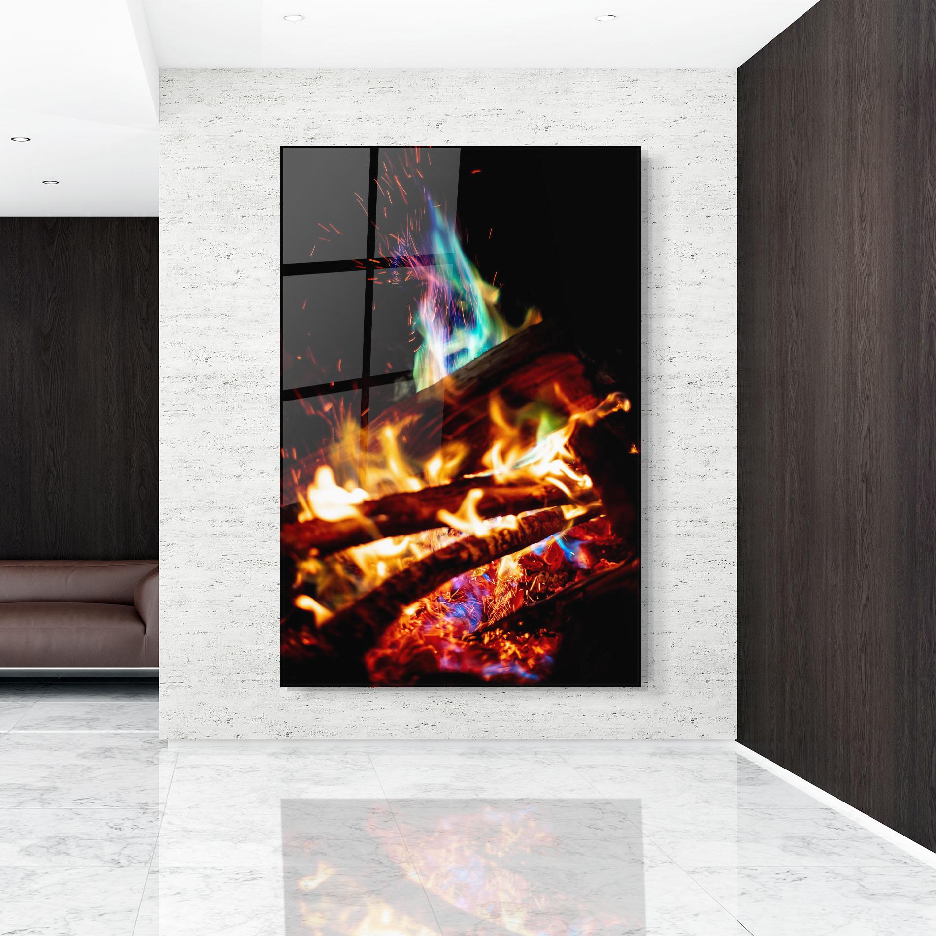 Glasbild Blue Green Fire mockup 9