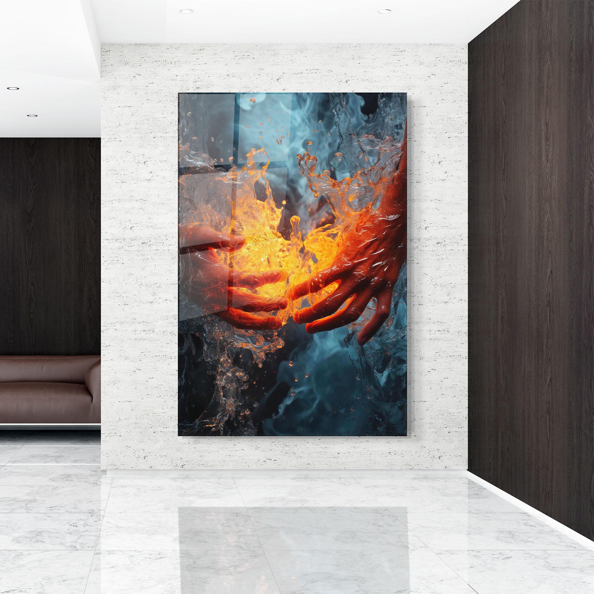 Glasbild Fire Water mockup 9