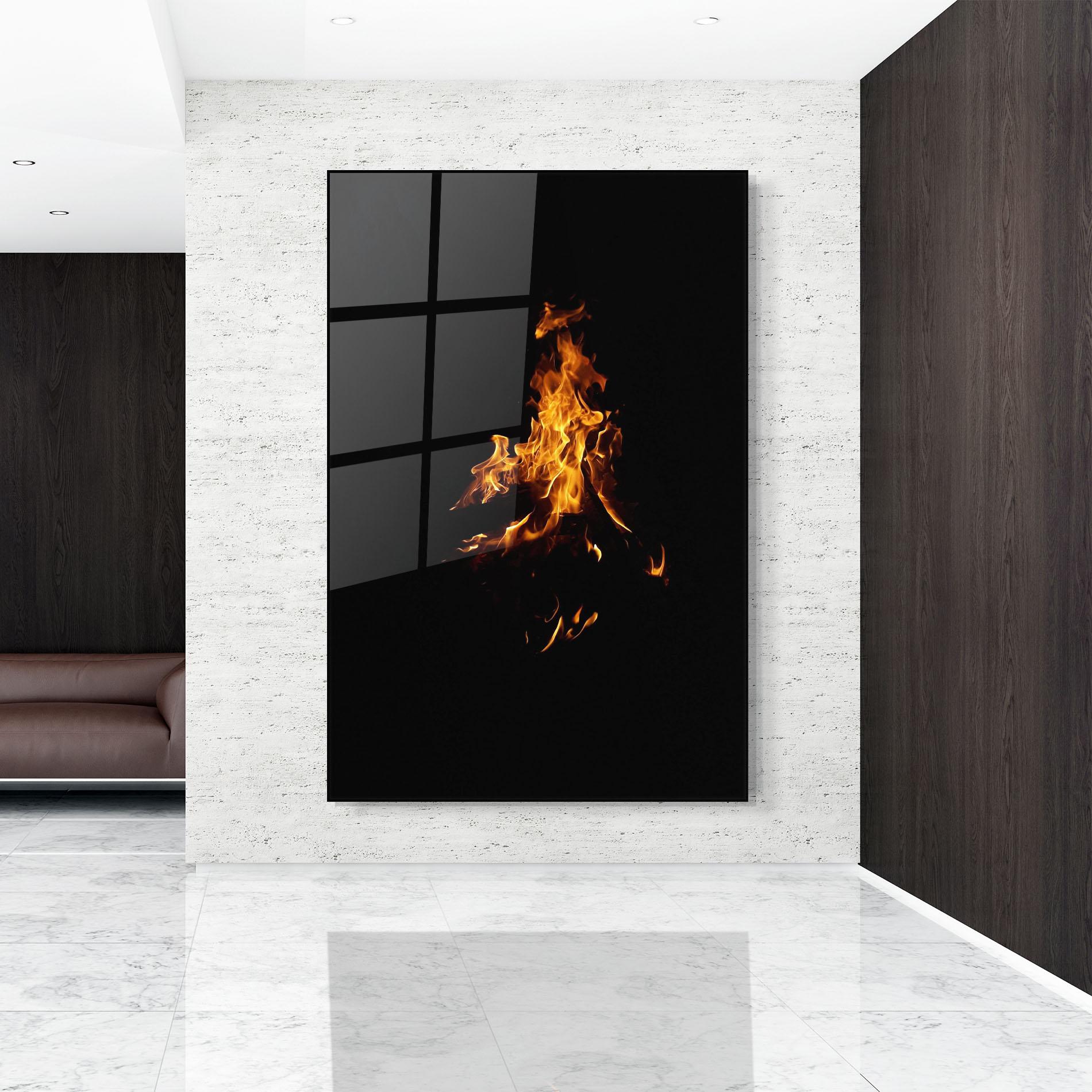 Glasbild Shadow Fire mockup 9
