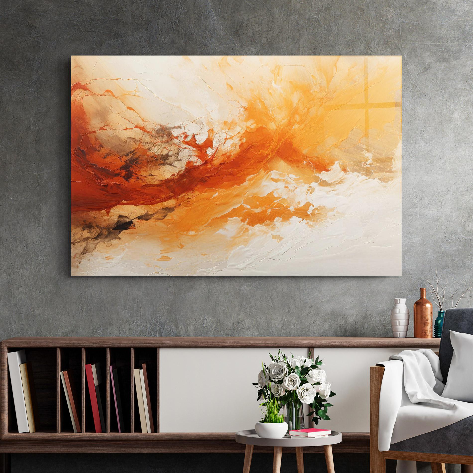 Glasbild Abstract Fire Painting mockup 2