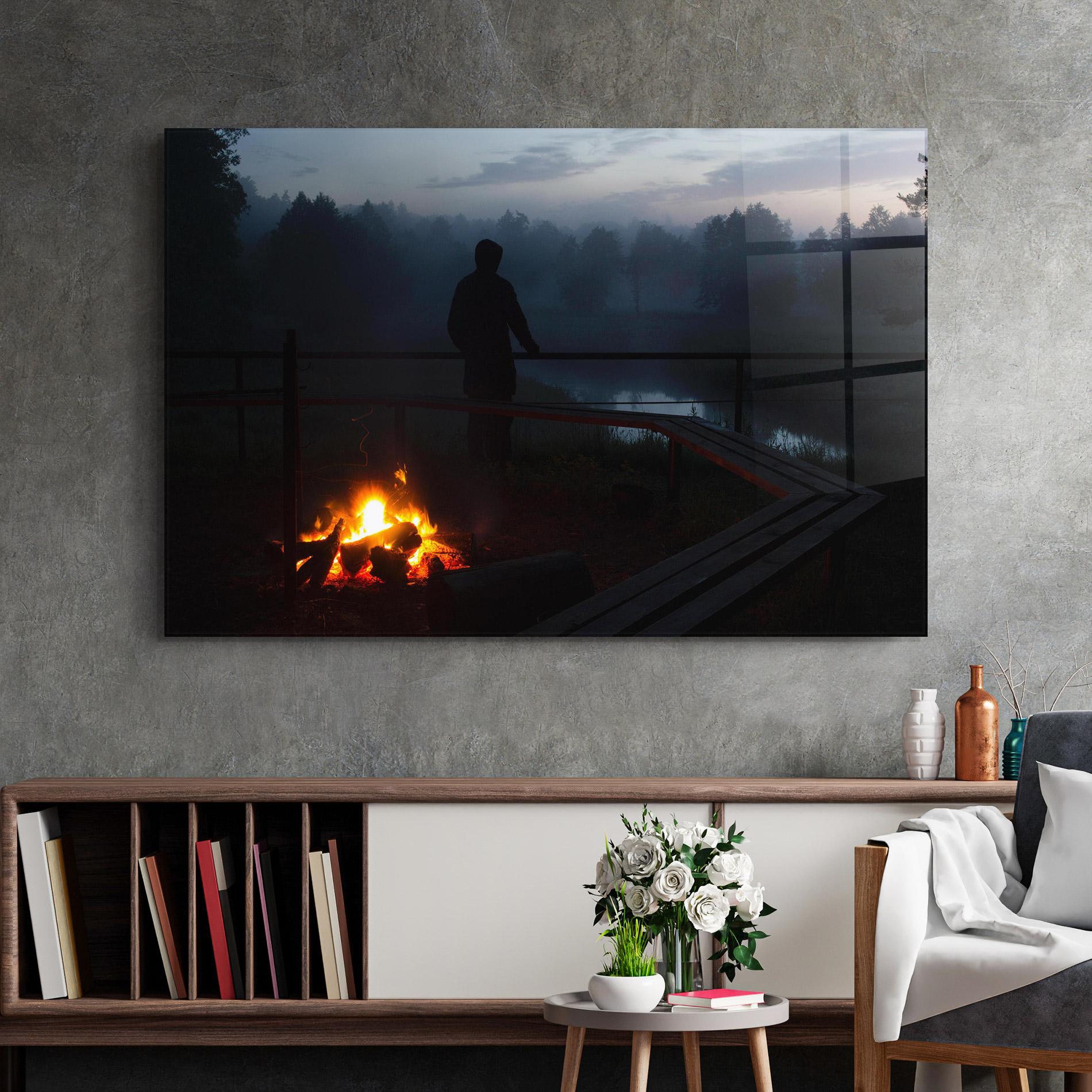 Glasbild Beautiful Fire View mockup 2