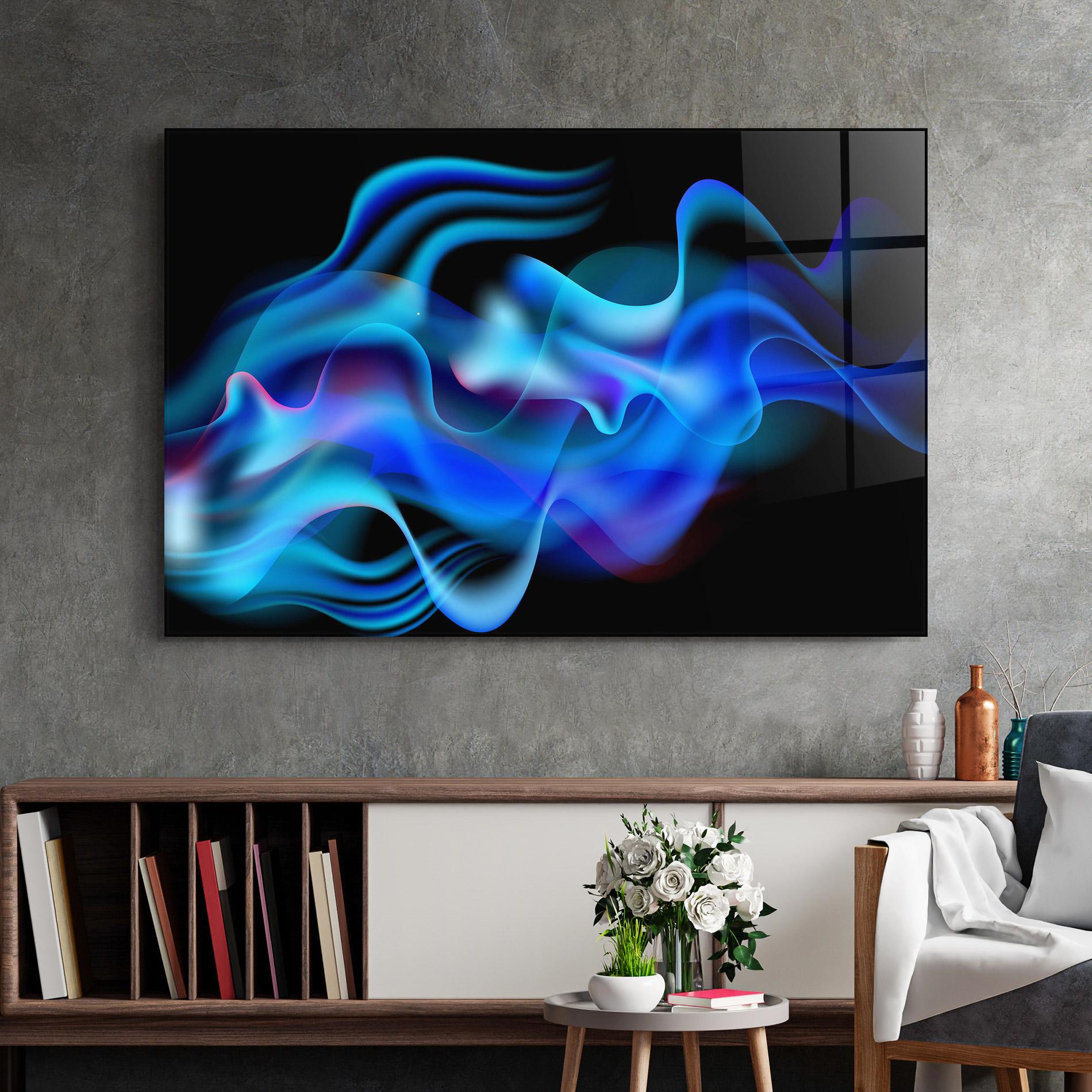 Glasbild Blue Fire mockup 2