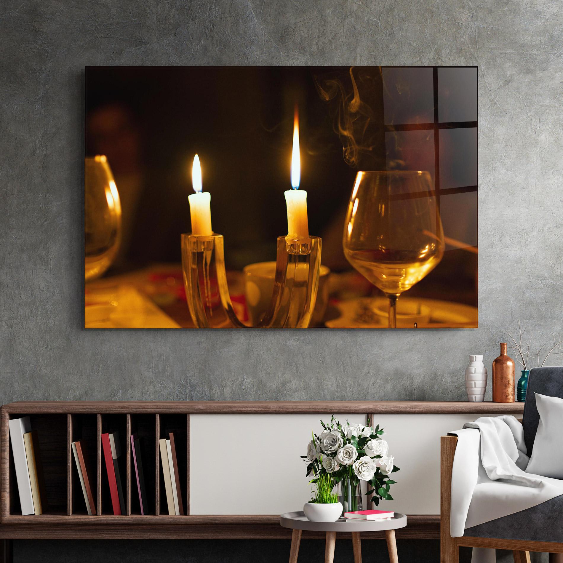 Glasbild Candle Light mockup 2