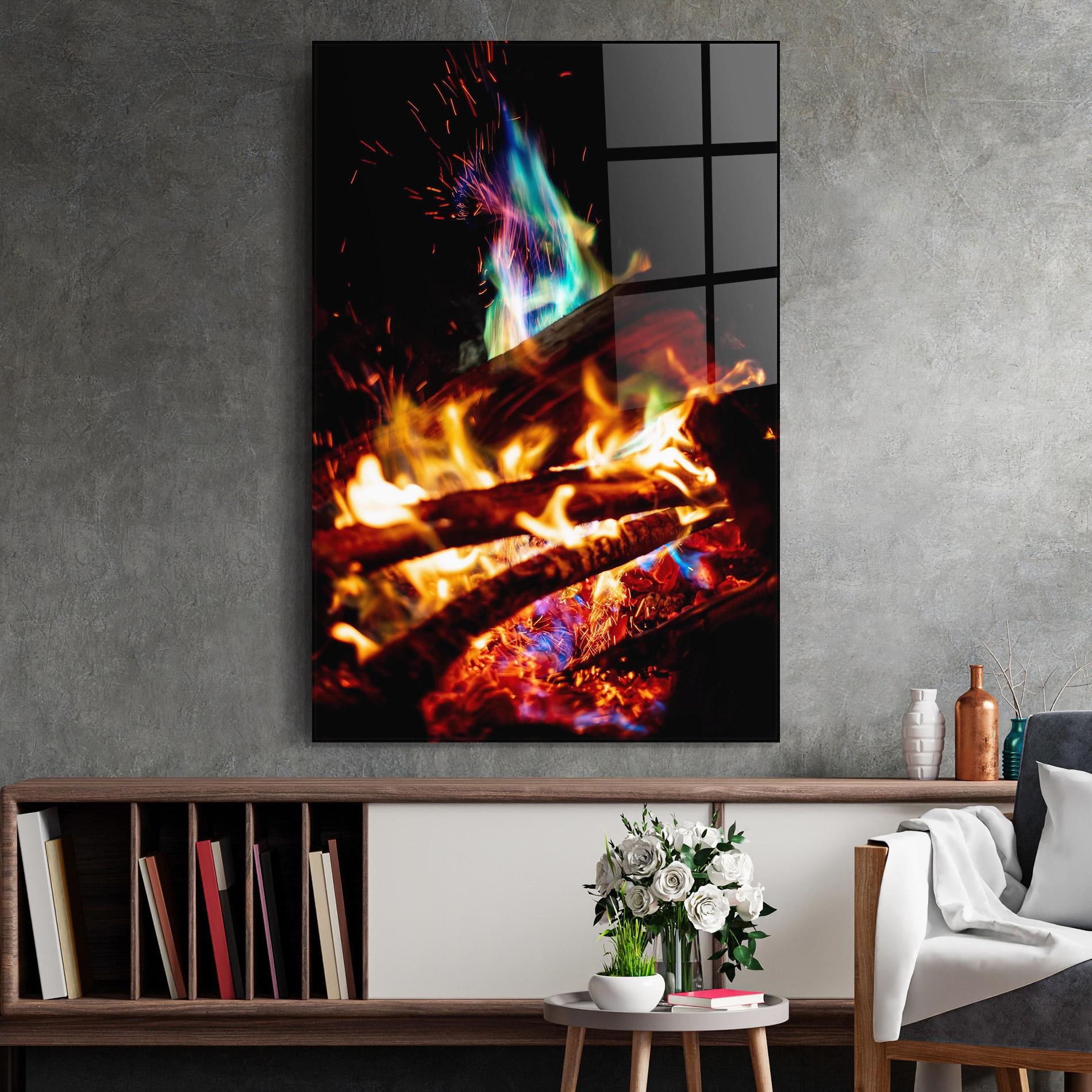 Glasbild Blue Green Fire mockup 2