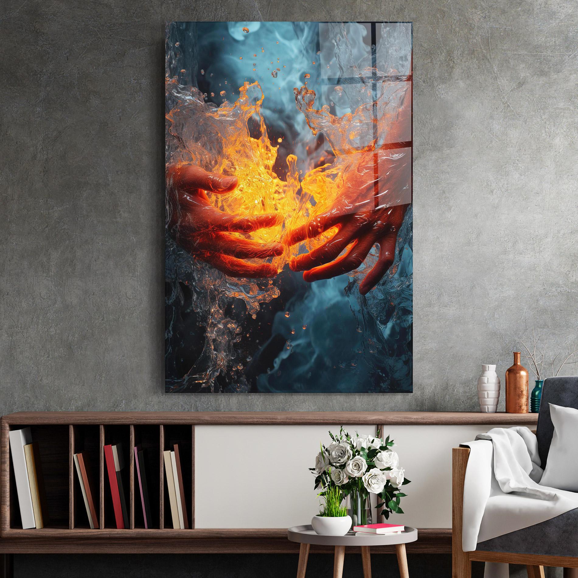 Glasbild Fire Water mockup 2