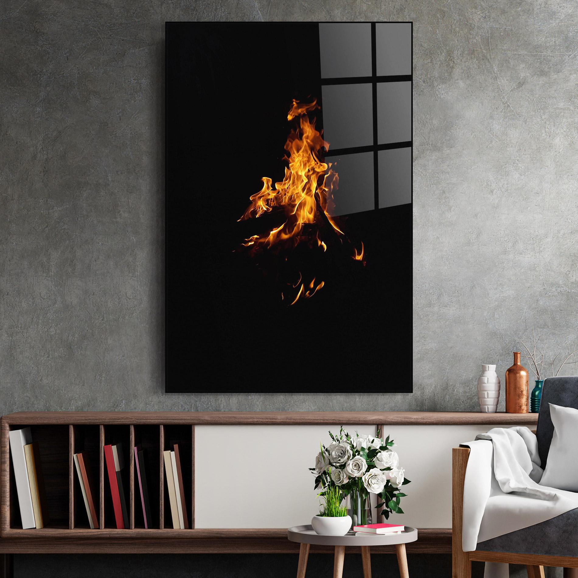 Glasbild Shadow Fire mockup 2