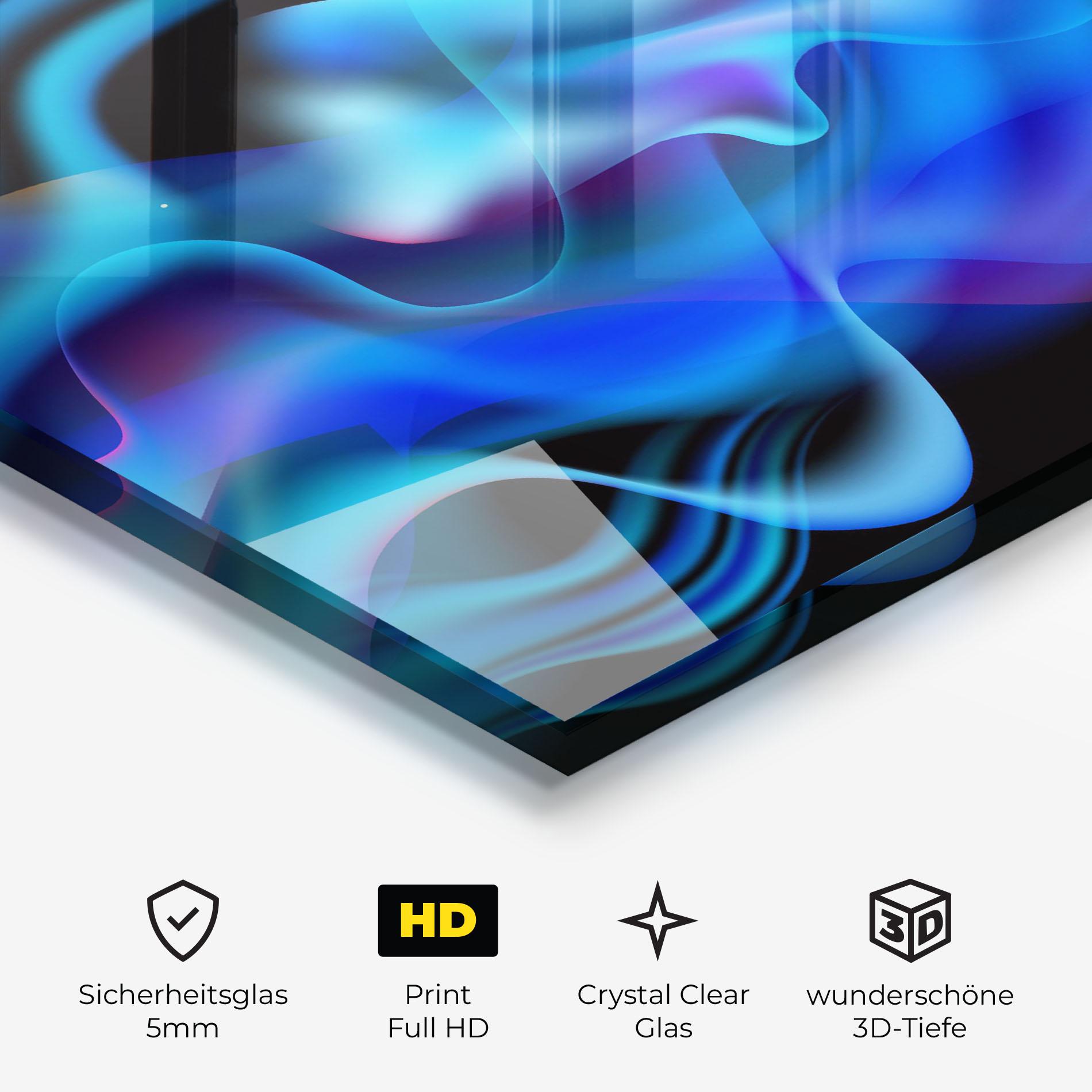 Glasbild Blue Fire mockup 3