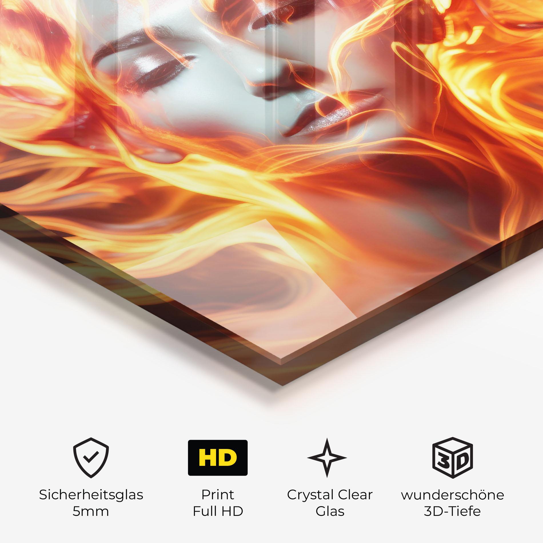 Glasbild Fire Hair mockup 3