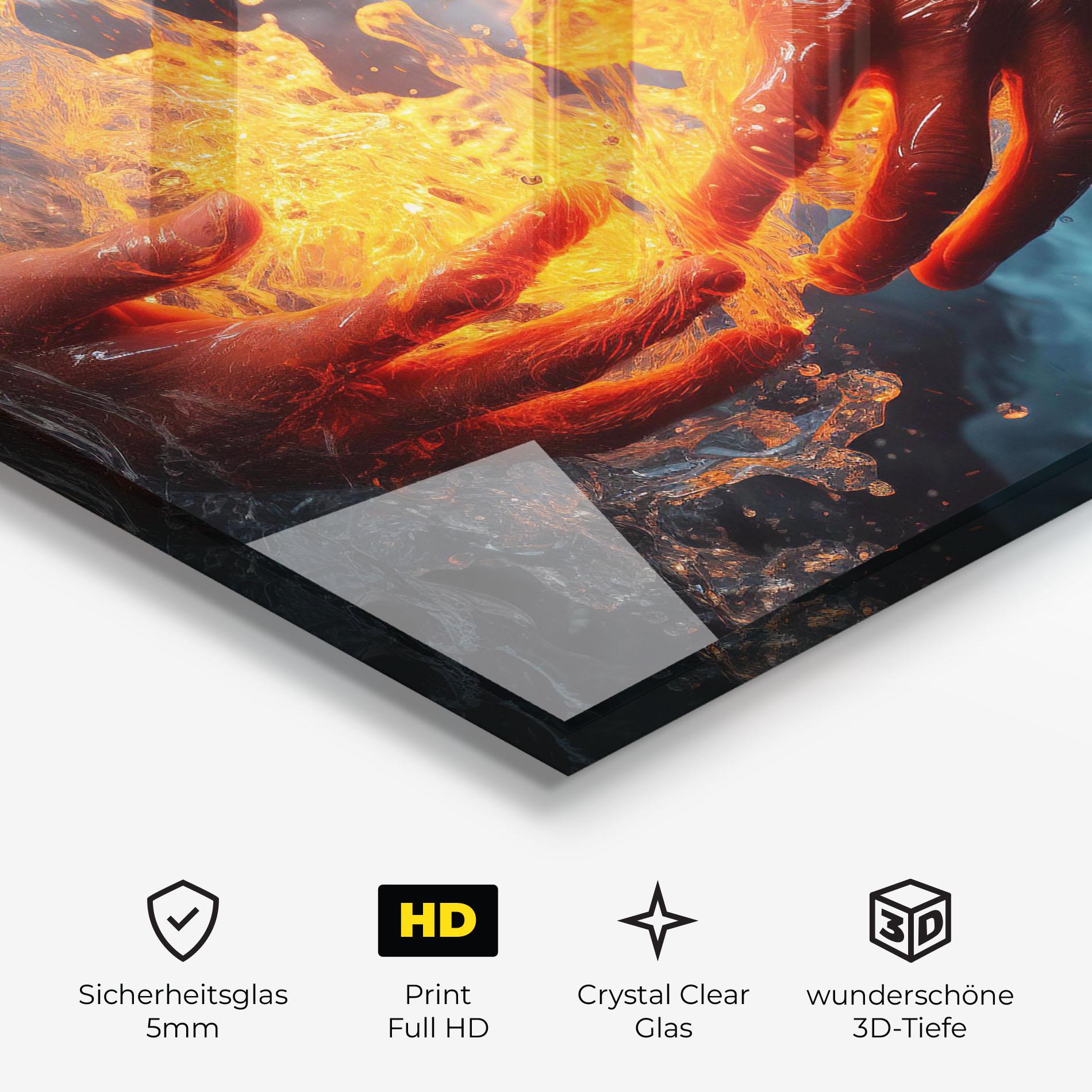 Glasbild Fire Water mockup 3