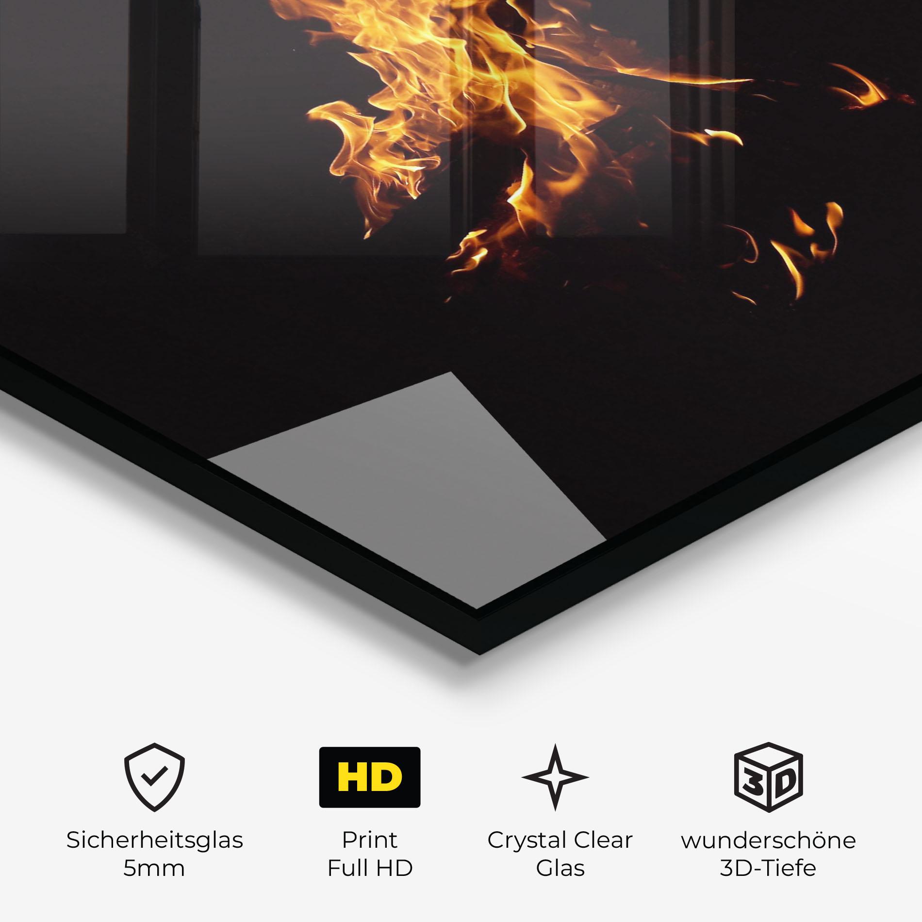 Glasbild Shadow Fire mockup 3