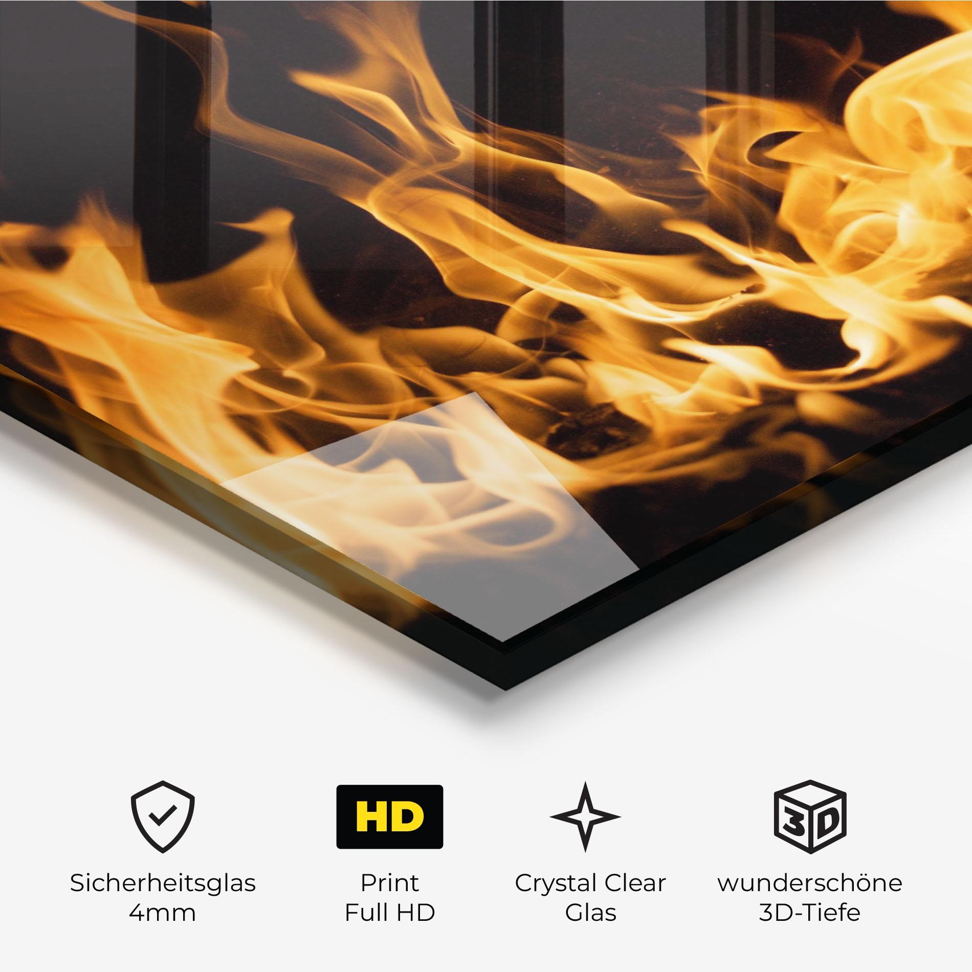 Glasbild Bright Flame mockup 3