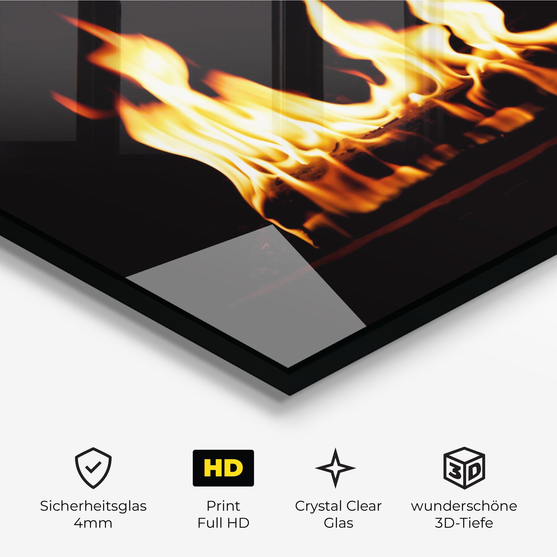 Glasbild Calm Fire mockup 3