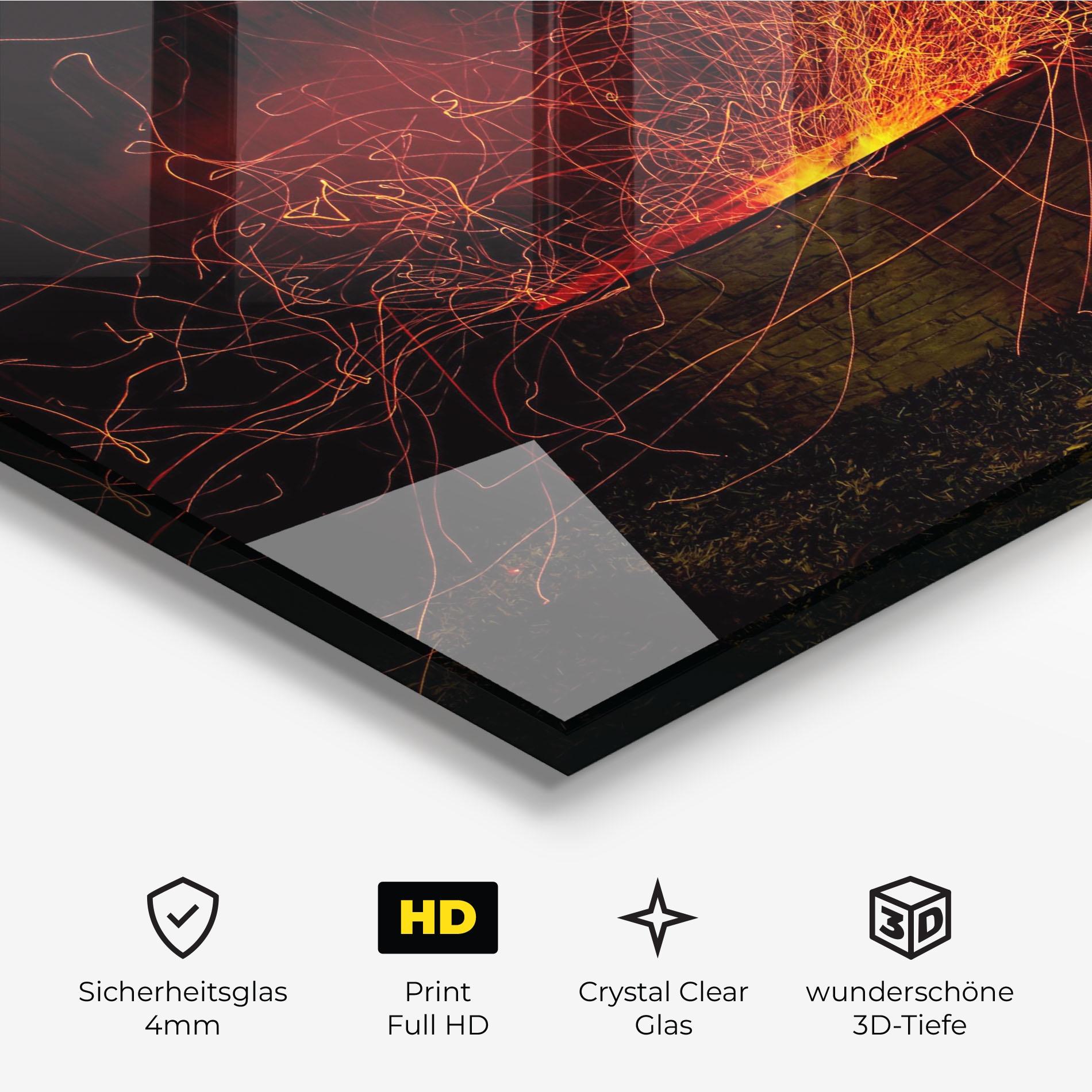 Glasbild Fire Drawing Effect mockup 3