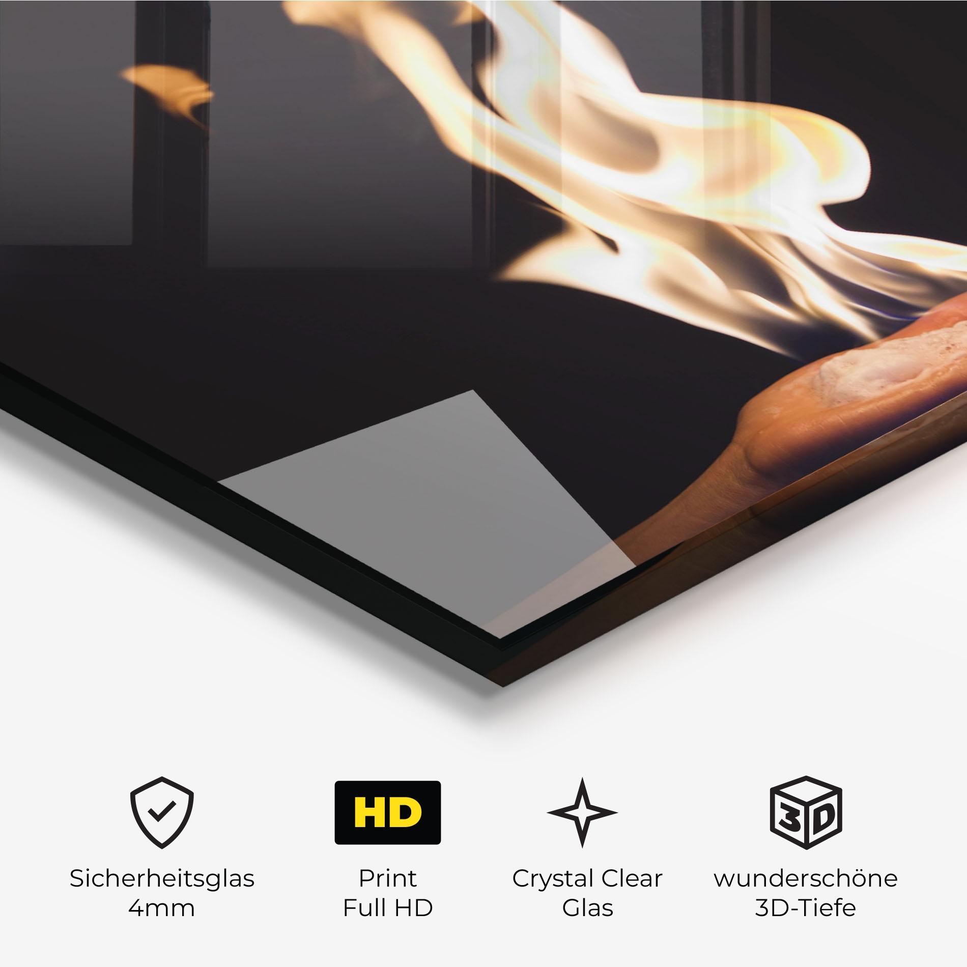 Glasbild Fire Palm mockup 3
