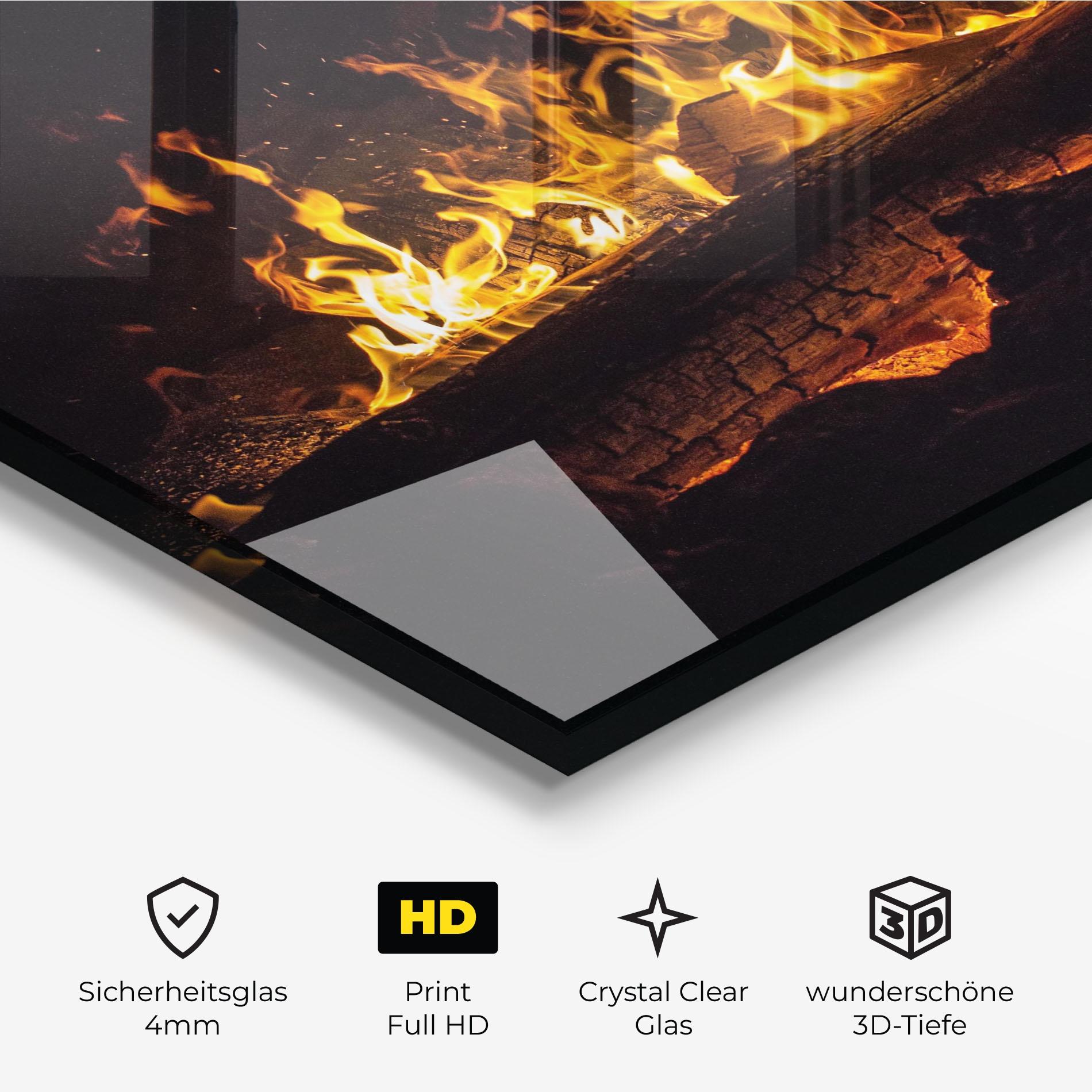 Glasbild Fire Wood mockup 3