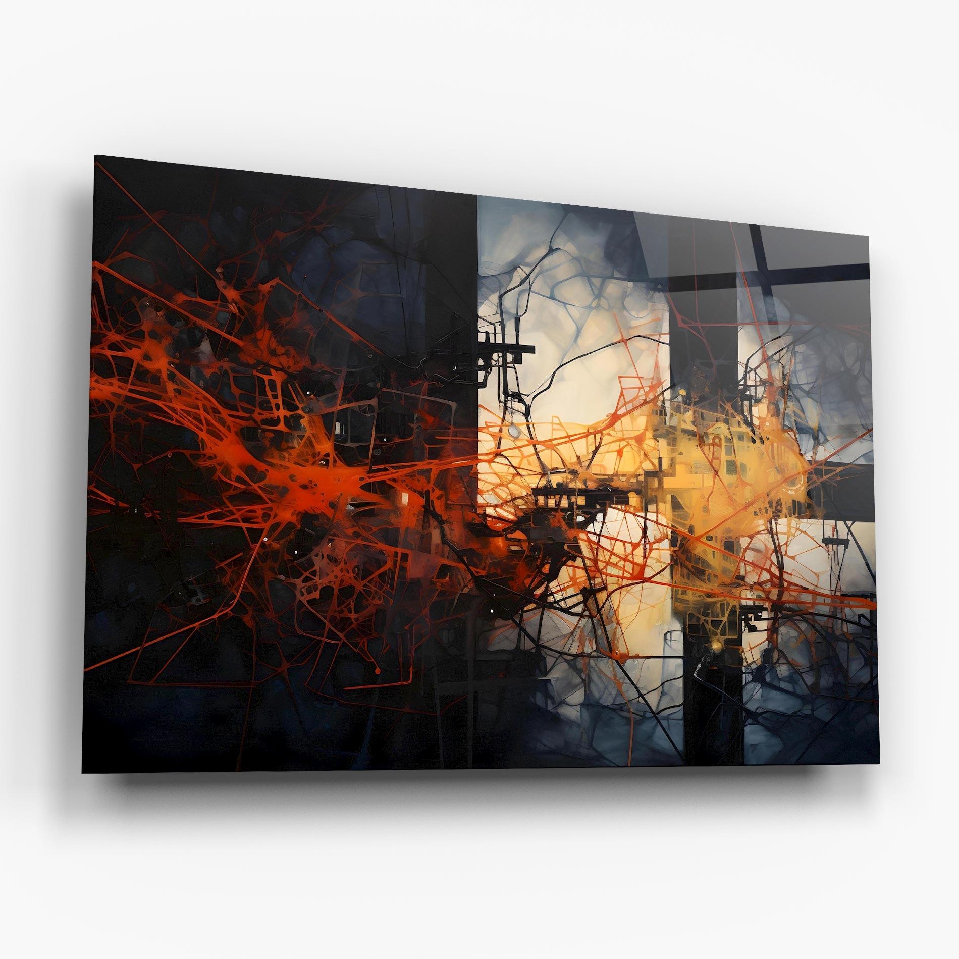 Glasbild Abstract Fire Style mockup 6