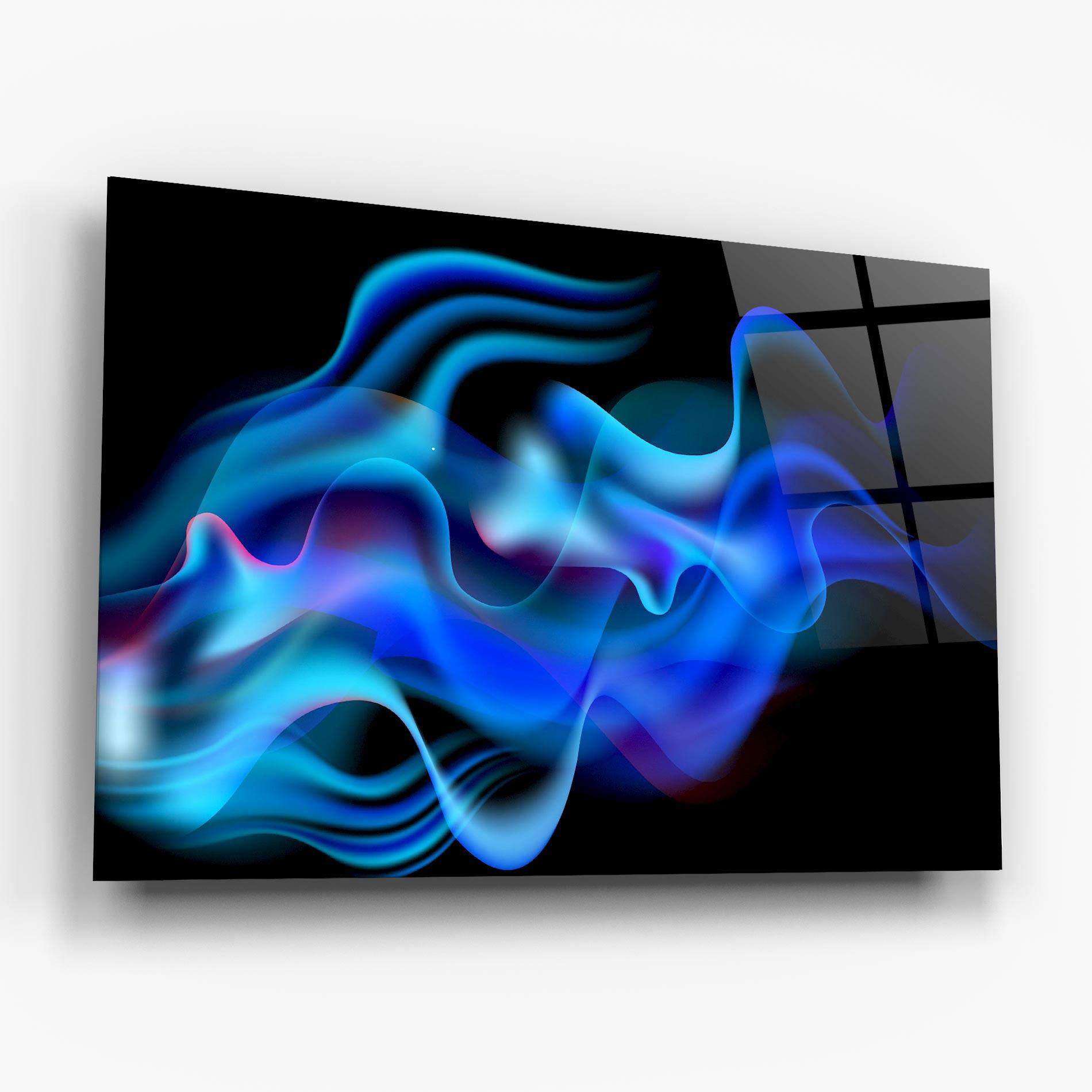 Glasbild Blue Fire mockup 6