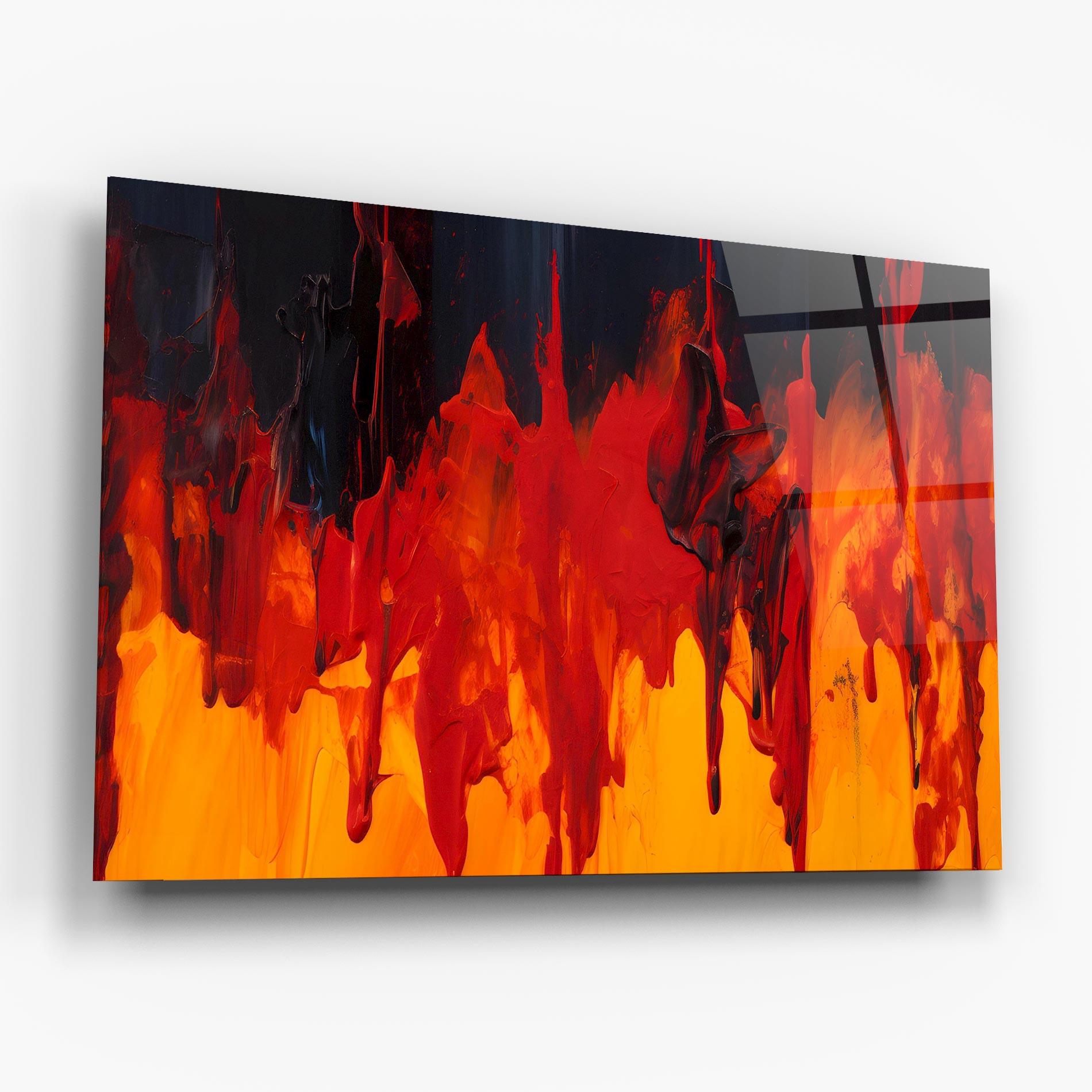 Glasbild Colorful Fire Art mockup 6
