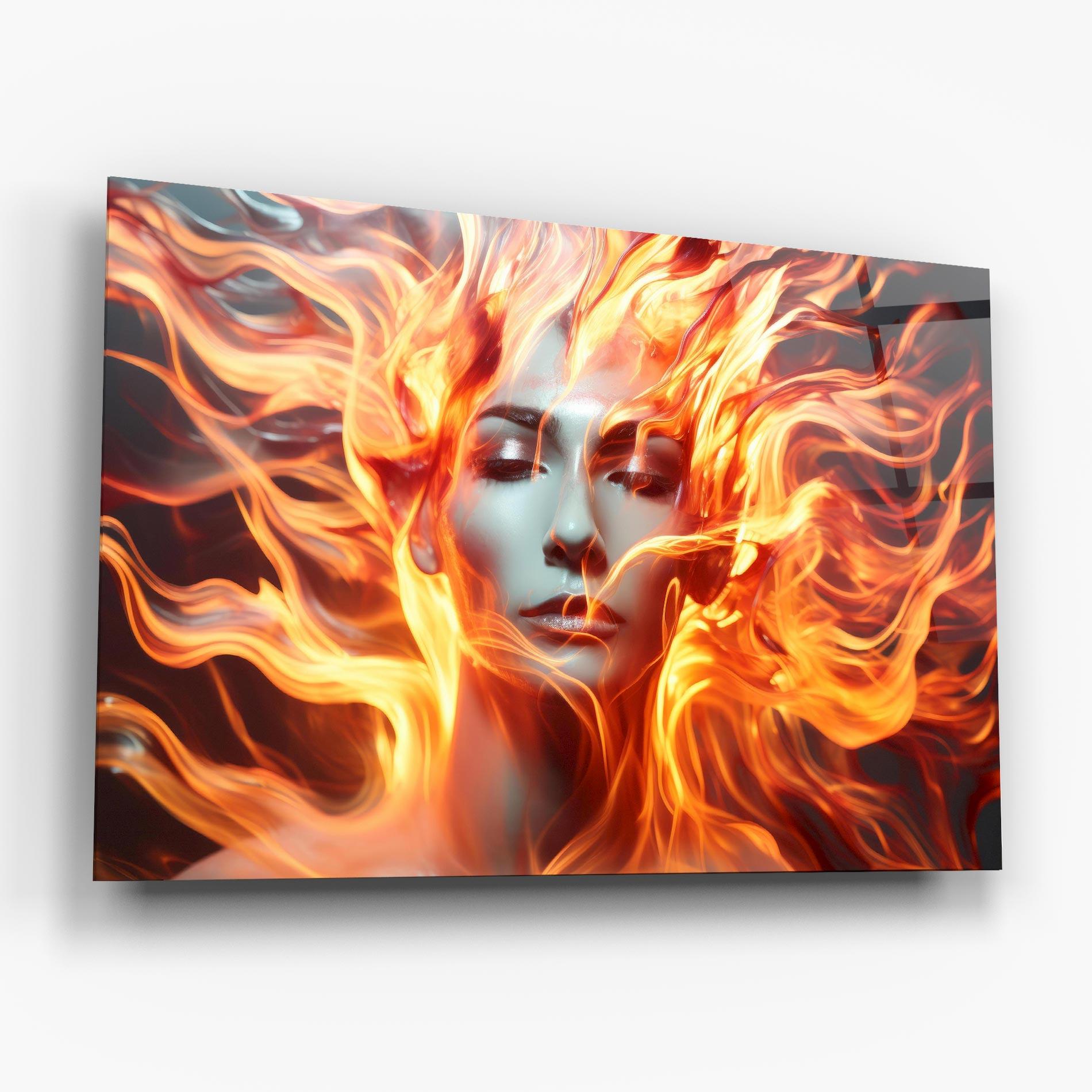 Glasbild Fire Hair mockup 6