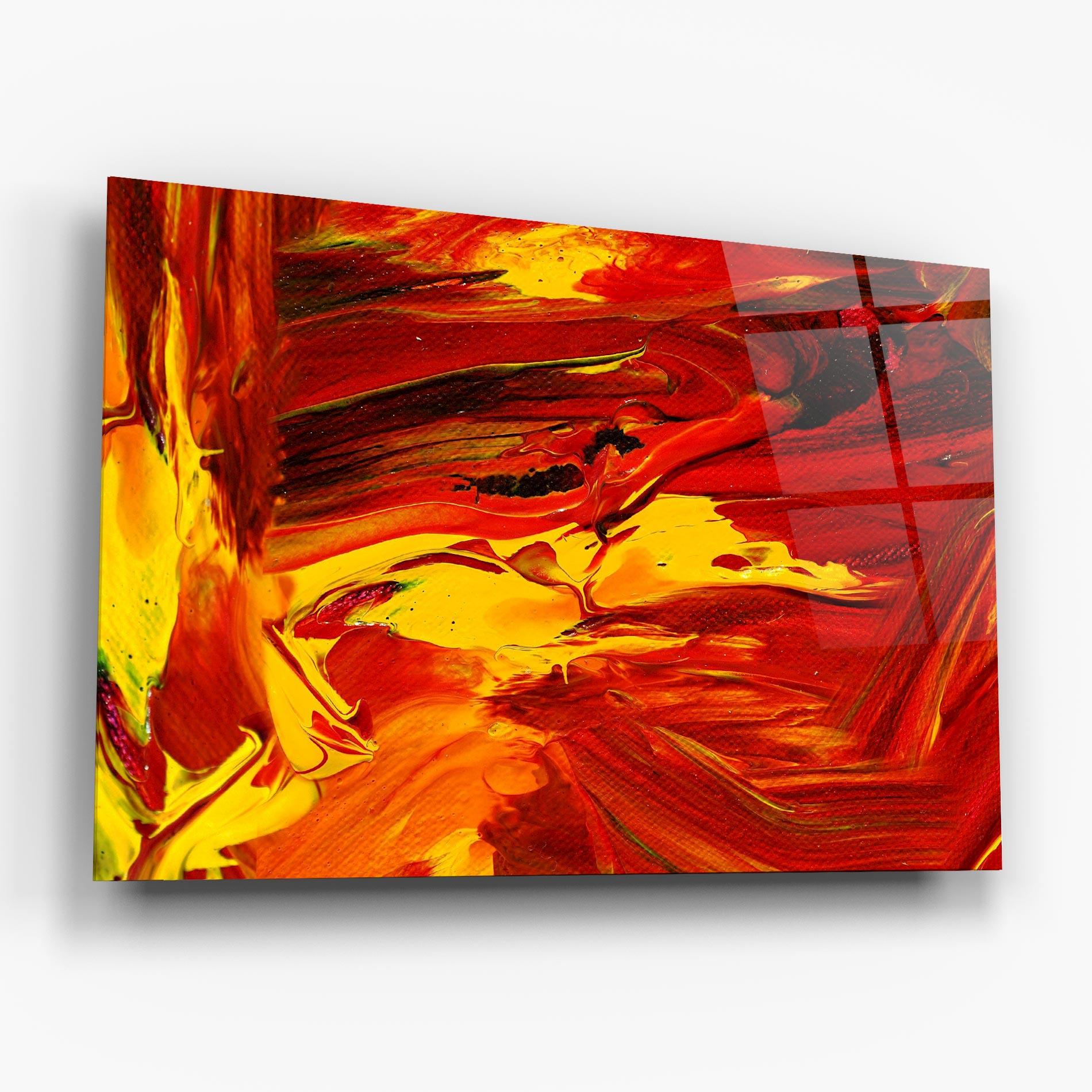 Glasbild Fire Painting mockup 6