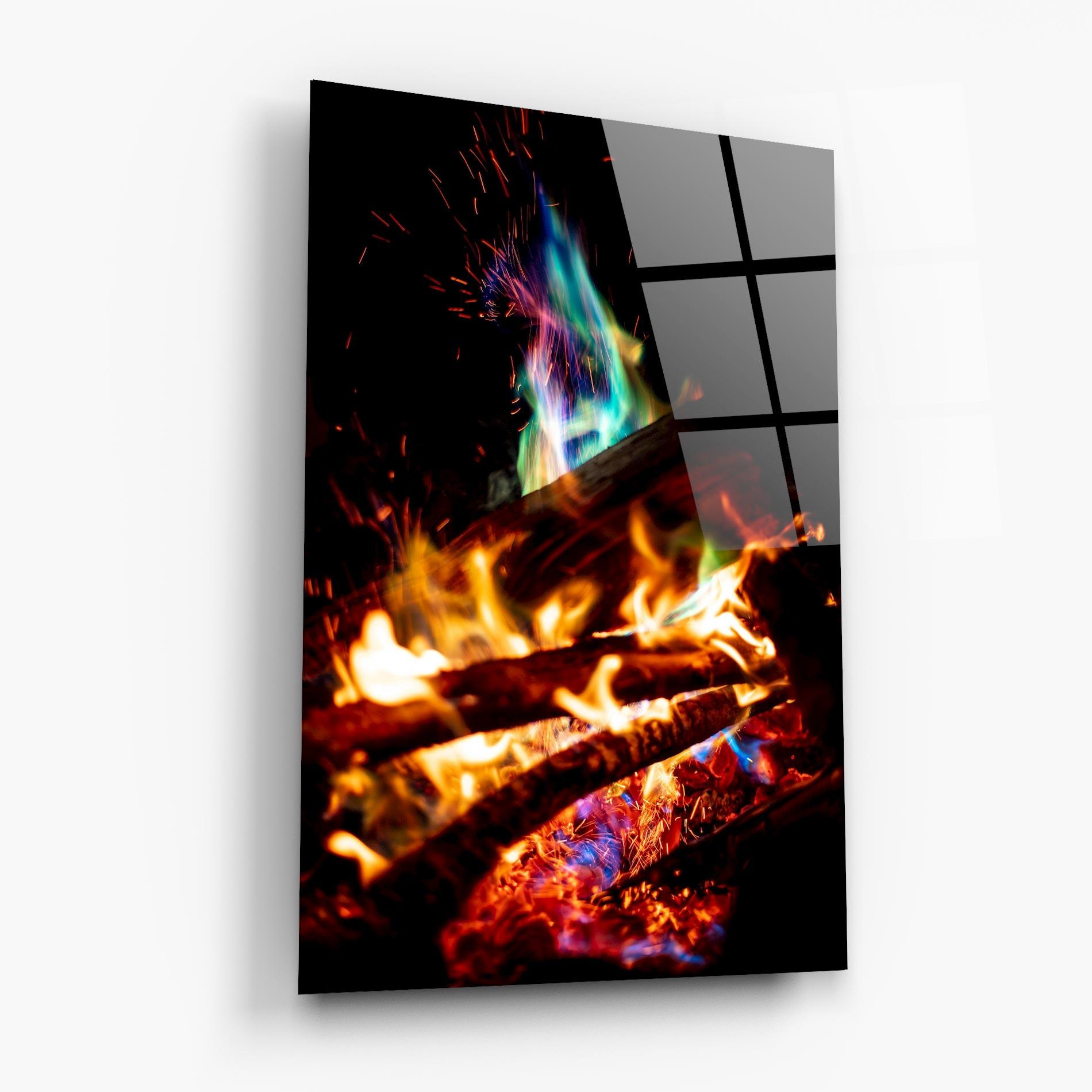Glasbild Blue Green Fire mockup 6
