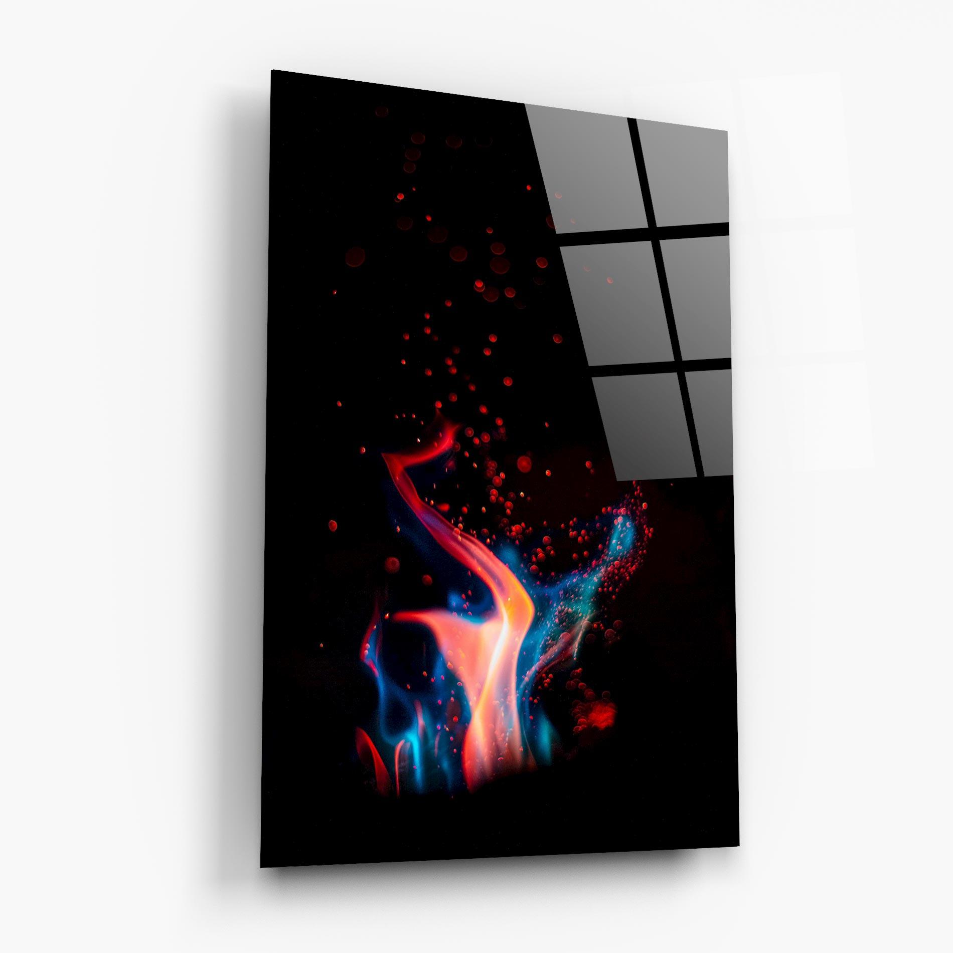 Glasbild Blue Pink Fire mockup 6