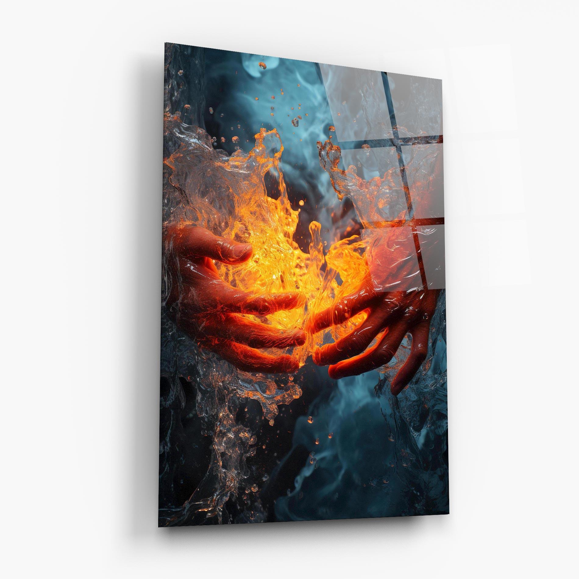 Glasbild Fire Water mockup 6