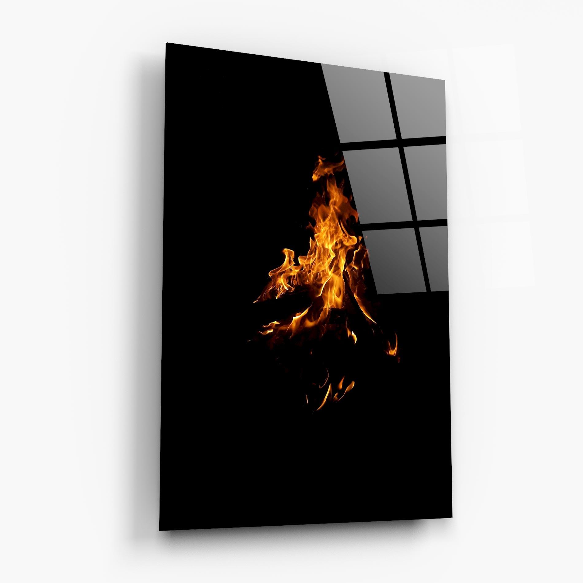 Glasbild Shadow Fire mockup 6