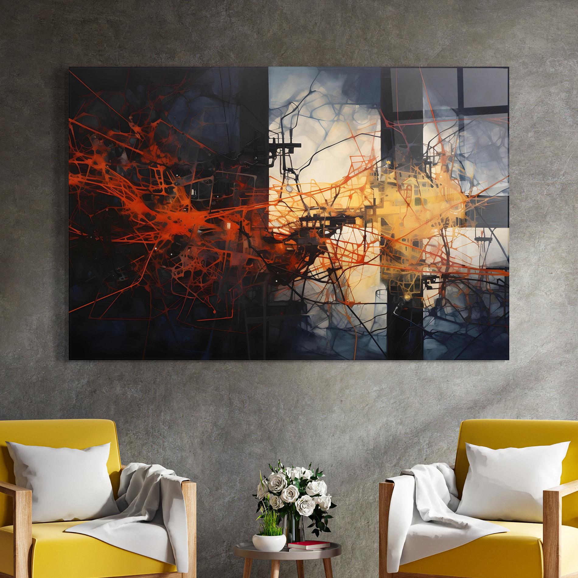 Glasbild Abstract Fire Style mockup 4