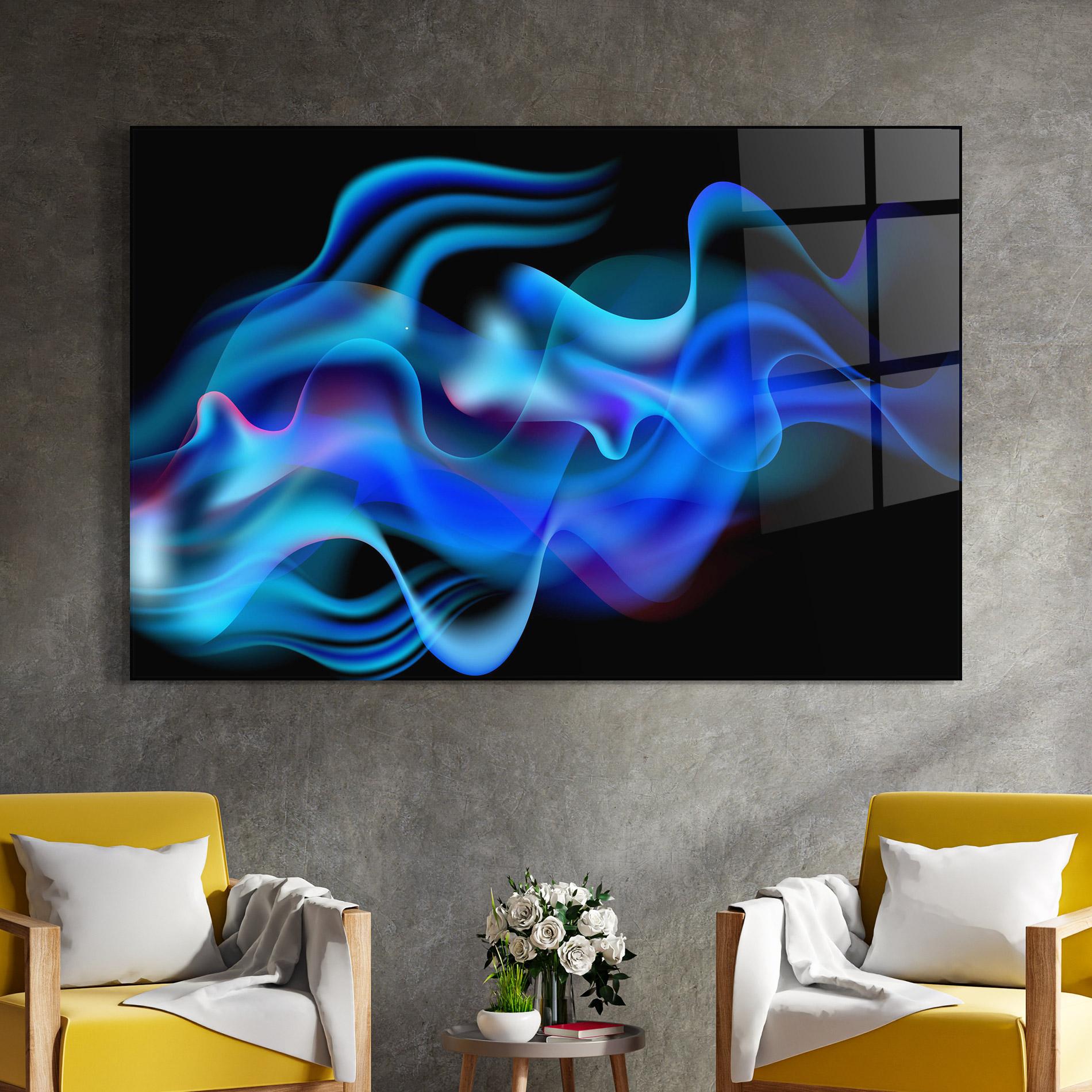 Glasbild Blue Fire mockup 4